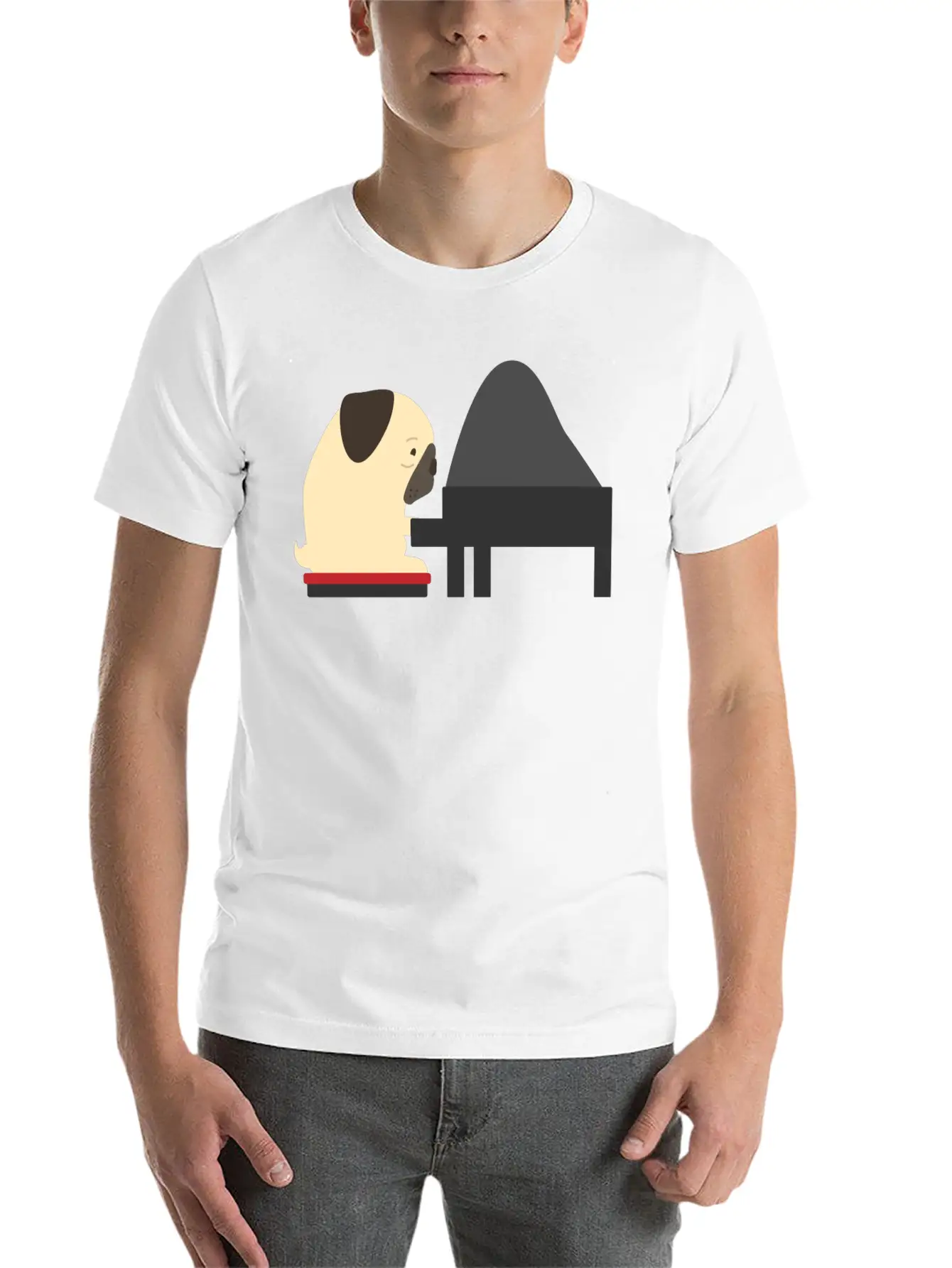 Piano Modern Fit Casual T-Shirt – Clean And Versatile Design