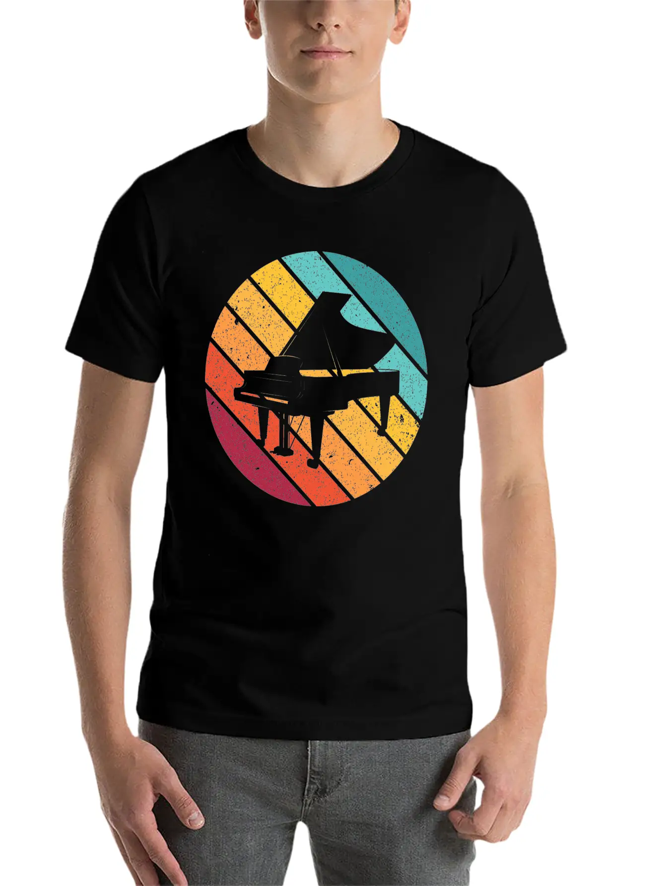 Piano Music Instrument Gift Pianist Keyboard Play Unisex Casual T-Shirt – Clean Design For Daily Comfort