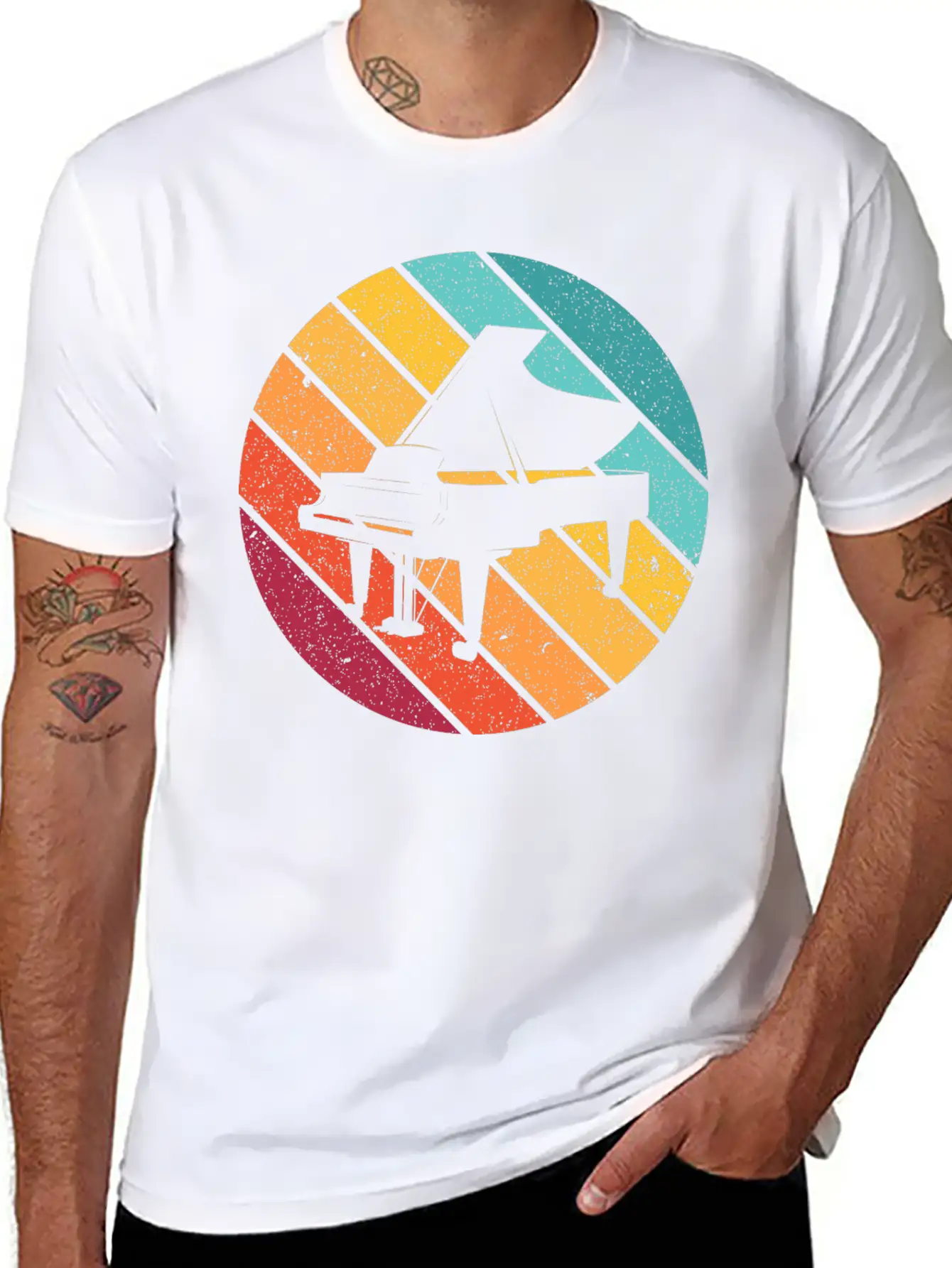 Piano Music Instrument Gift Pianist Keyboard Play Unisex Casual T-Shirt – Clean Design For Daily Comfort