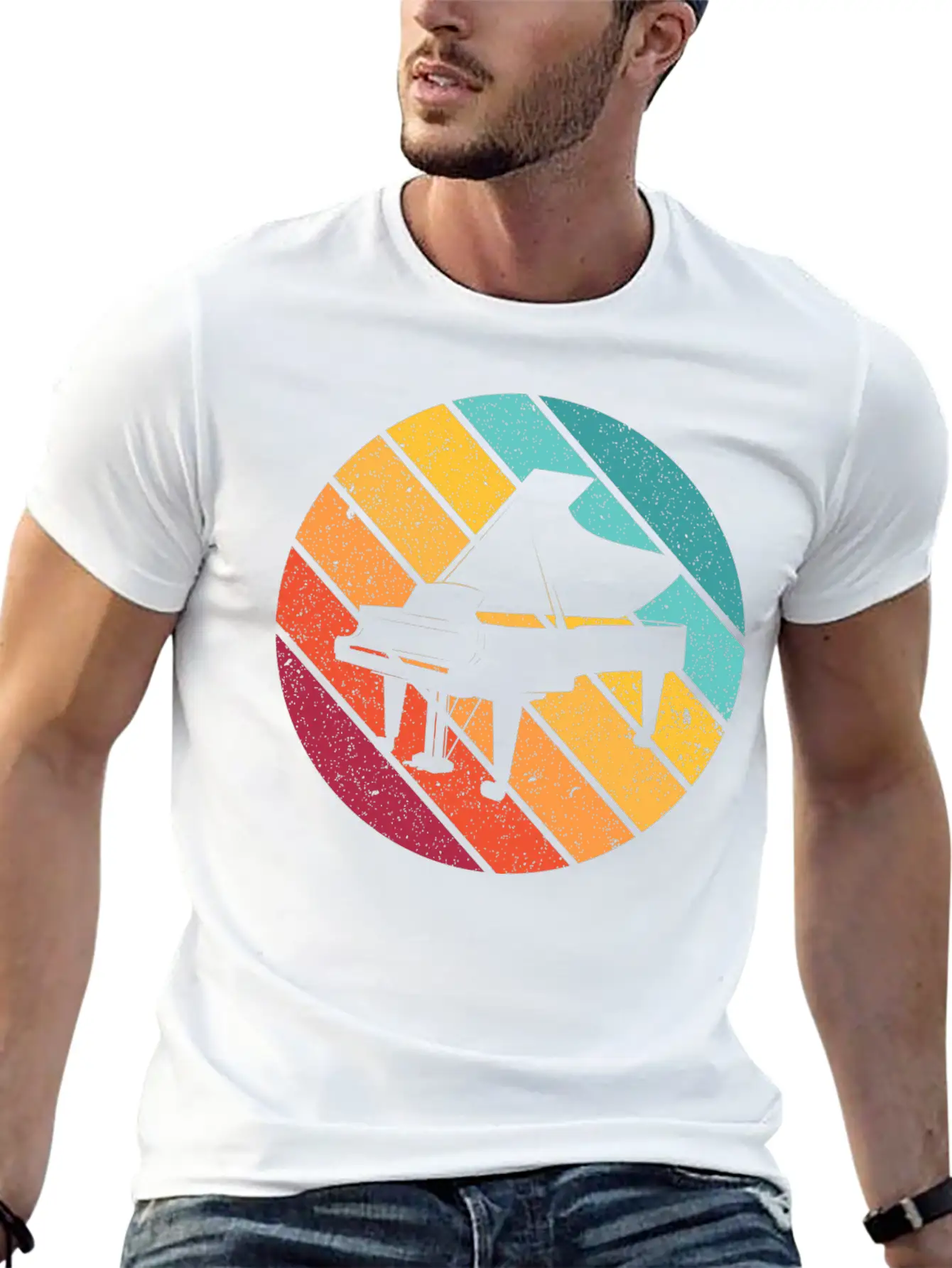 Piano Music Instrument Gift Pianist Keyboard Play Unisex Casual T-Shirt – Clean Design For Daily Comfort