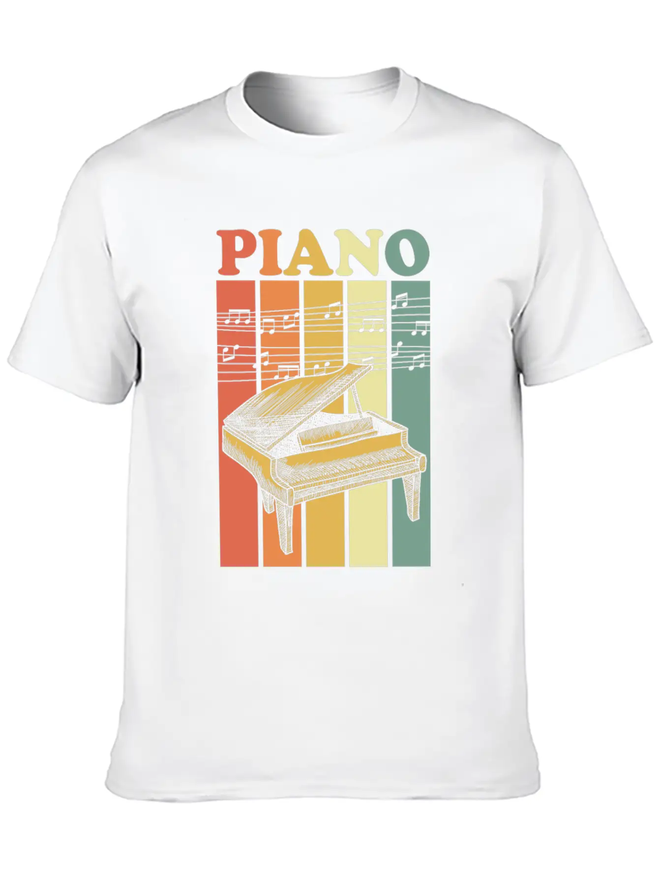 Piano Musical Instrument Music Clef Musician Gift Lightweight Cotton T-Shirt – Daily Comfort Graphic Shirt