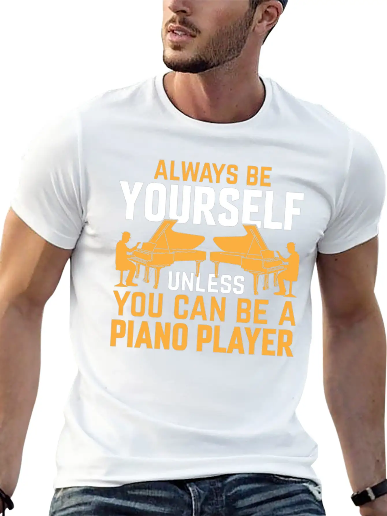 Piano Musician Pianist - Funny Piano Player Lightweight Cotton T-Shirt – Daily Comfort Graphic Shirt