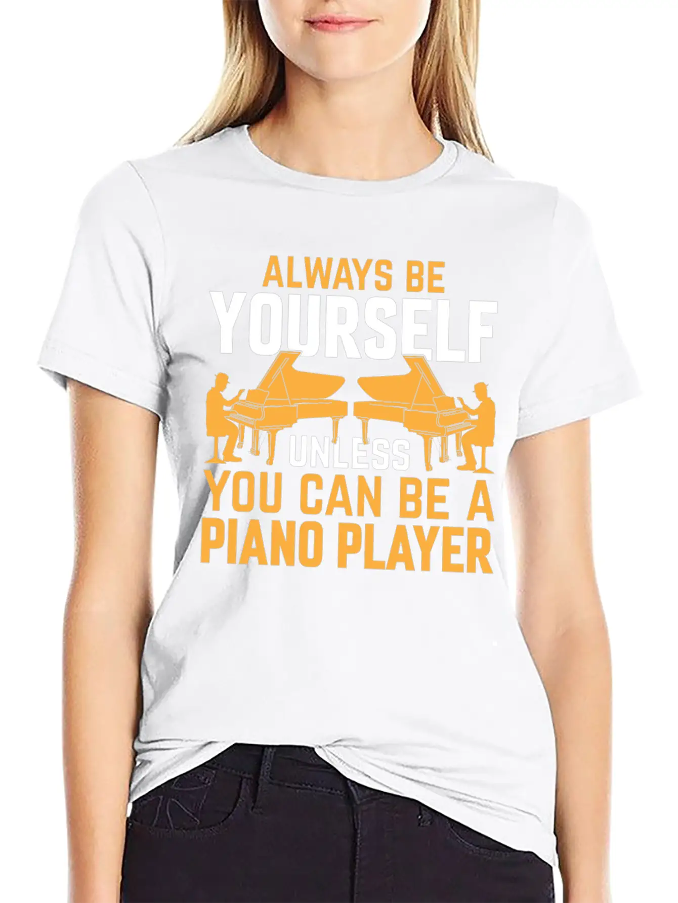 Piano Musician Pianist - Funny Piano Player Lightweight Cotton T-Shirt – Daily Comfort Graphic Shirt