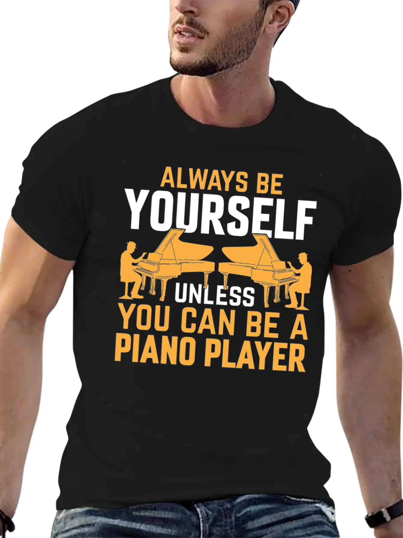 Piano Musician Pianist - Funny Piano Player Lightweight Cotton T-Shirt – Daily Comfort Graphic Shirt