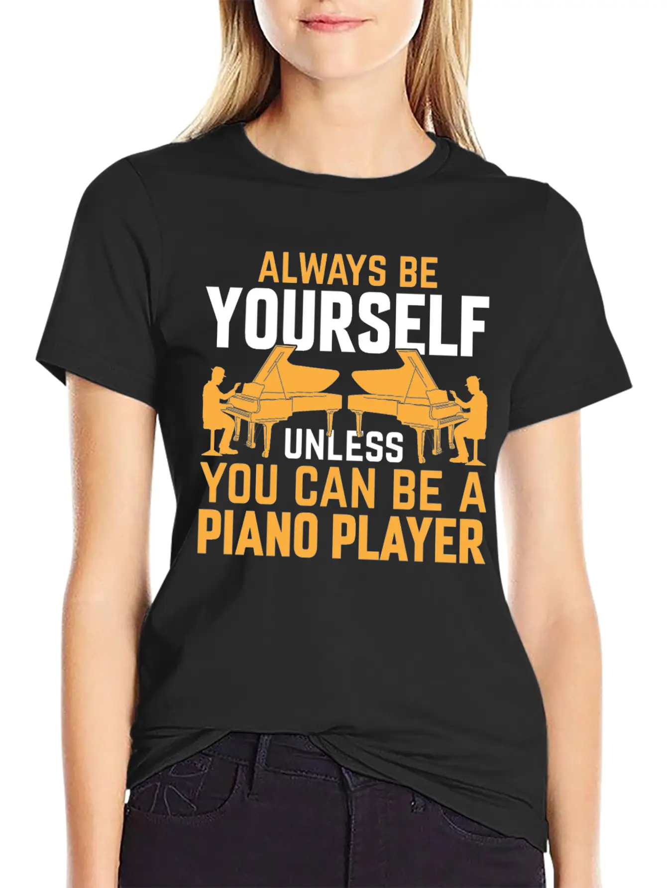 Piano Musician Pianist - Funny Piano Player Lightweight Cotton T-Shirt – Daily Comfort Graphic Shirt