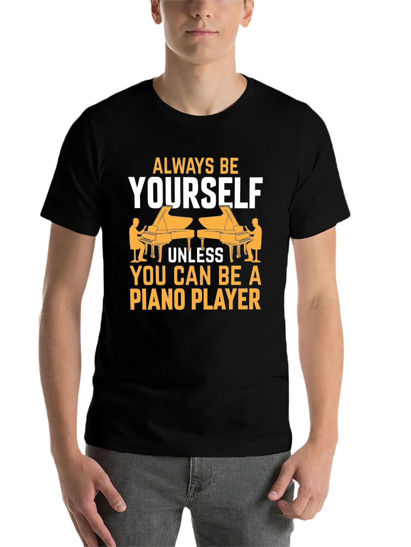 Piano Musician Pianist - Funny Piano Player Lightweight Cotton T-Shirt – Daily Comfort Graphic Shirt