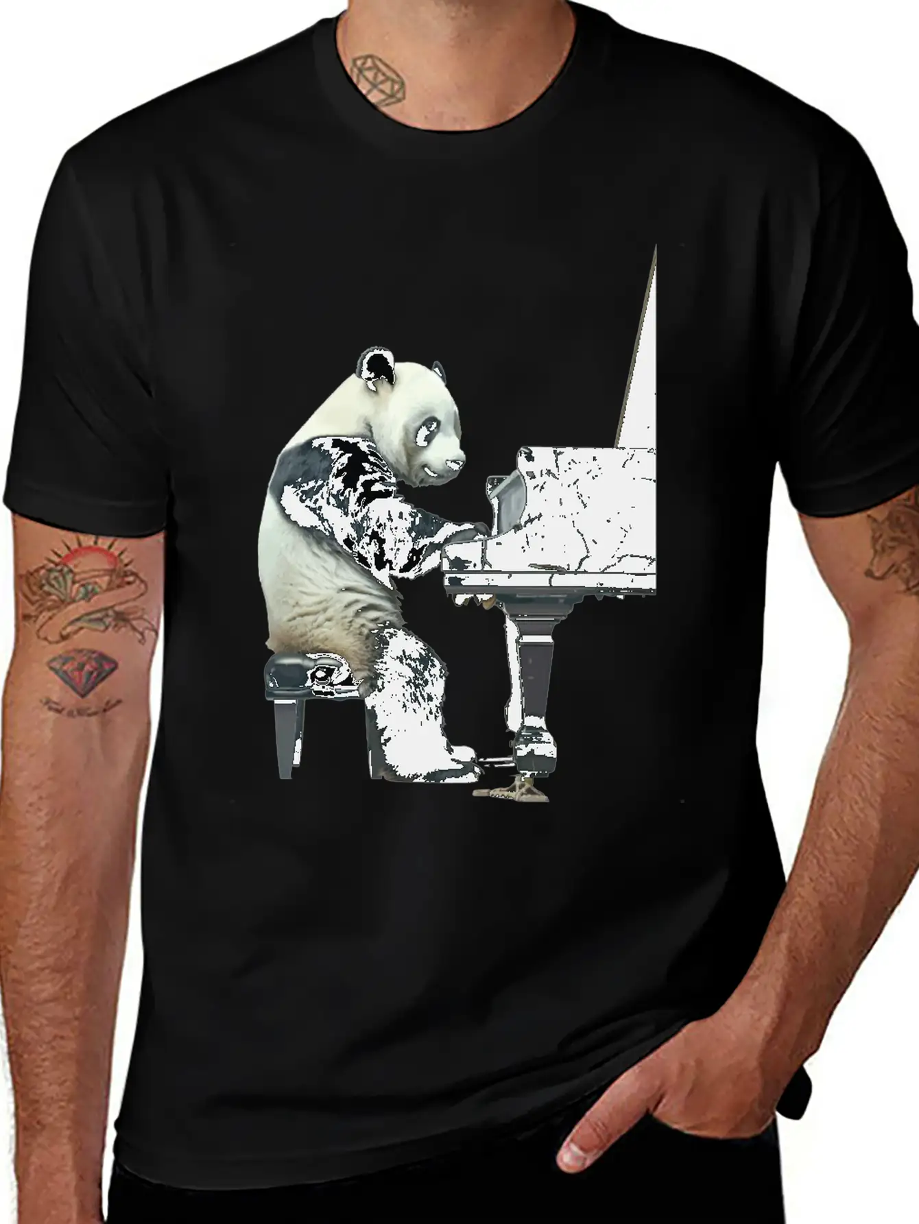 Piano Panda Relaxed Everyday Tee – Lightweight And Durable Cotton