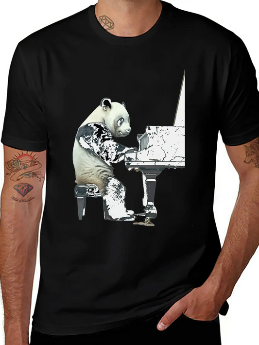 Piano Panda Relaxed Everyday Tee – Lightweight And Durable Cotton