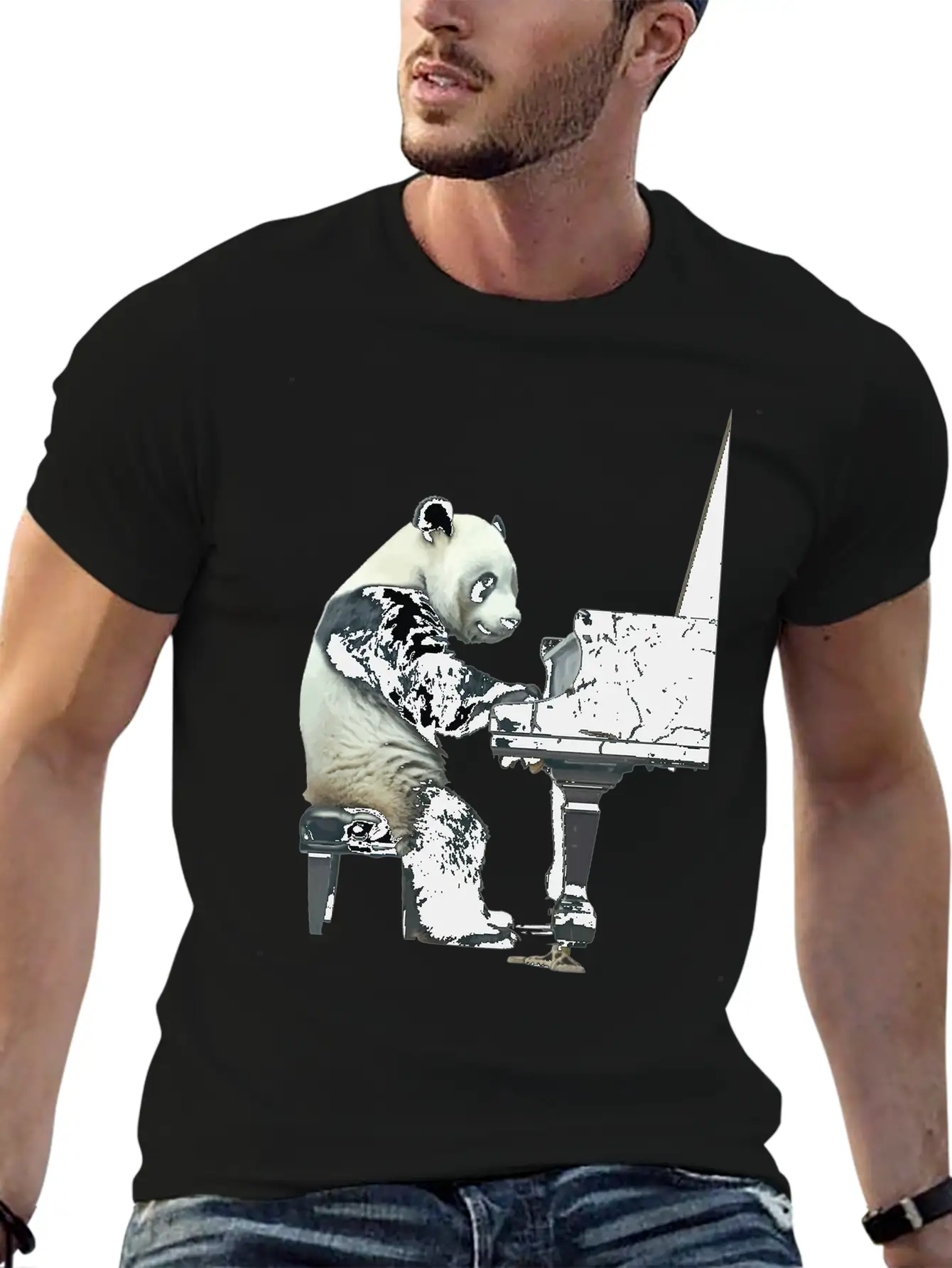 Piano Panda Relaxed Everyday Tee – Lightweight And Durable Cotton