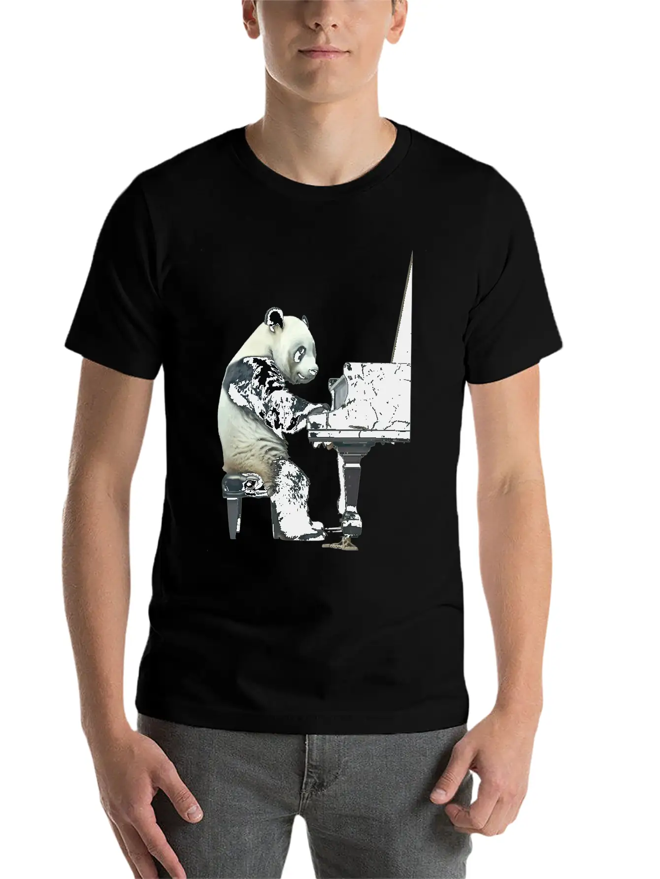 Piano Panda Relaxed Everyday Tee – Lightweight And Durable Cotton
