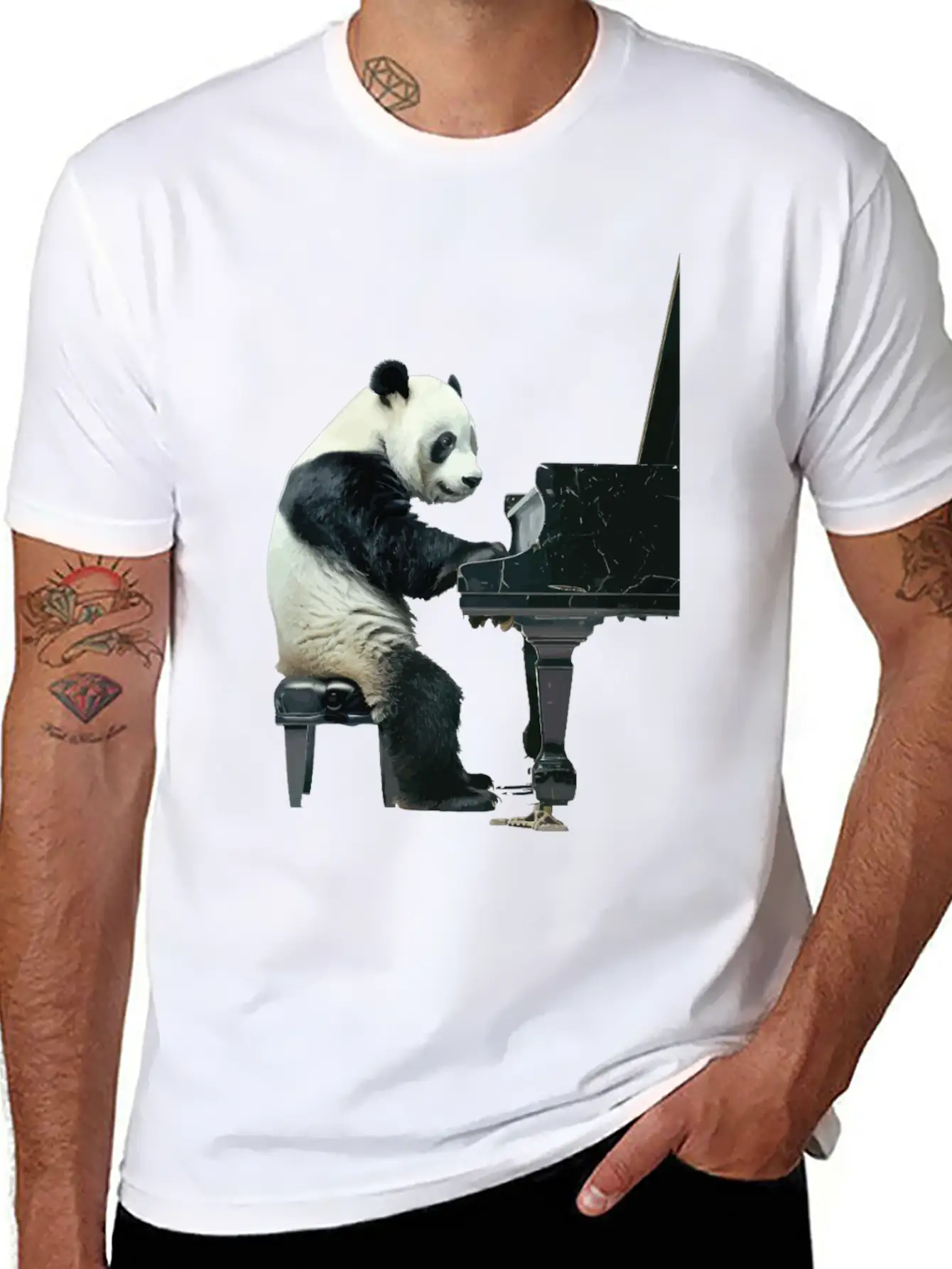 Piano Panda Relaxed Everyday Tee – Lightweight And Durable Cotton