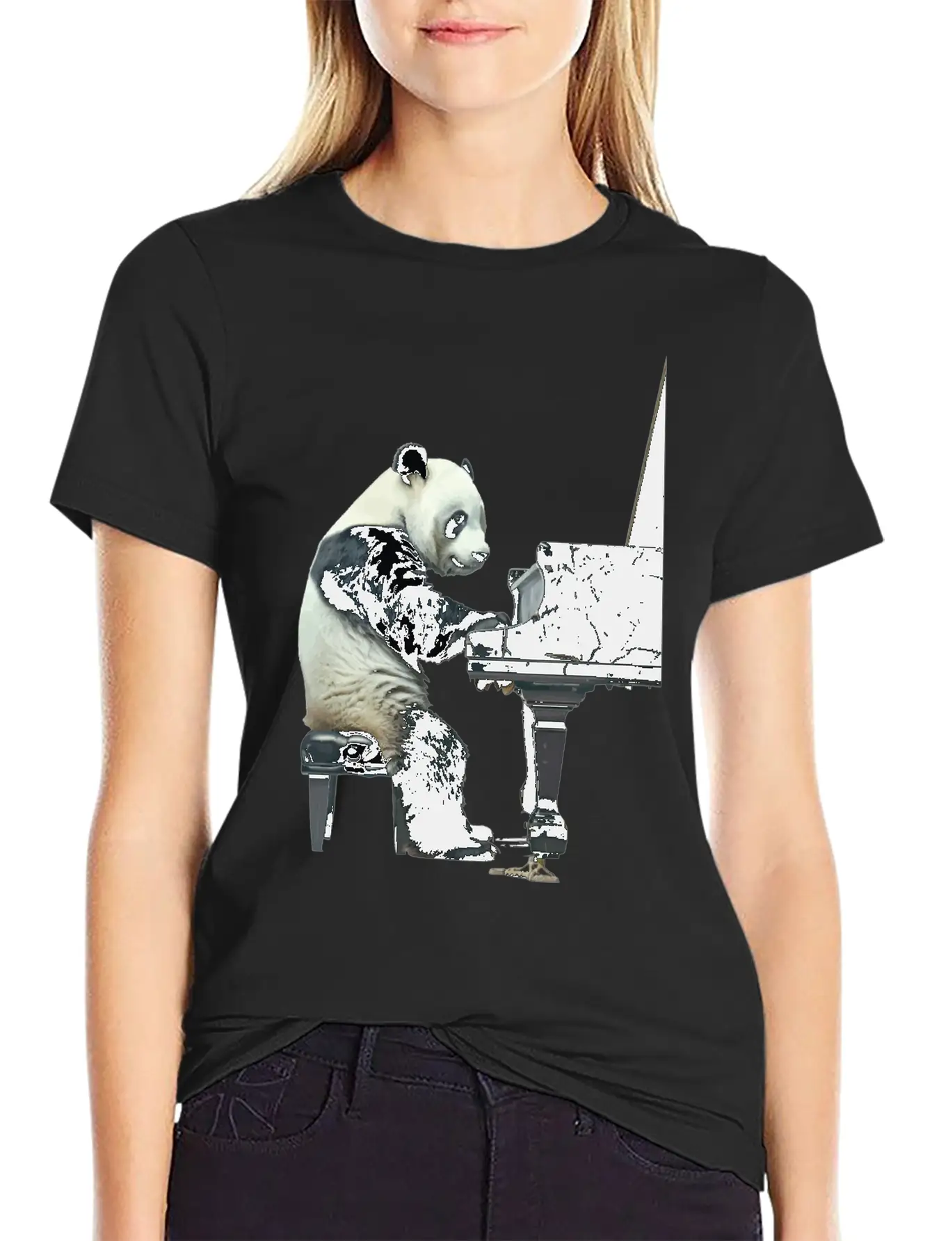 Piano Panda Relaxed Everyday Tee – Lightweight And Durable Cotton