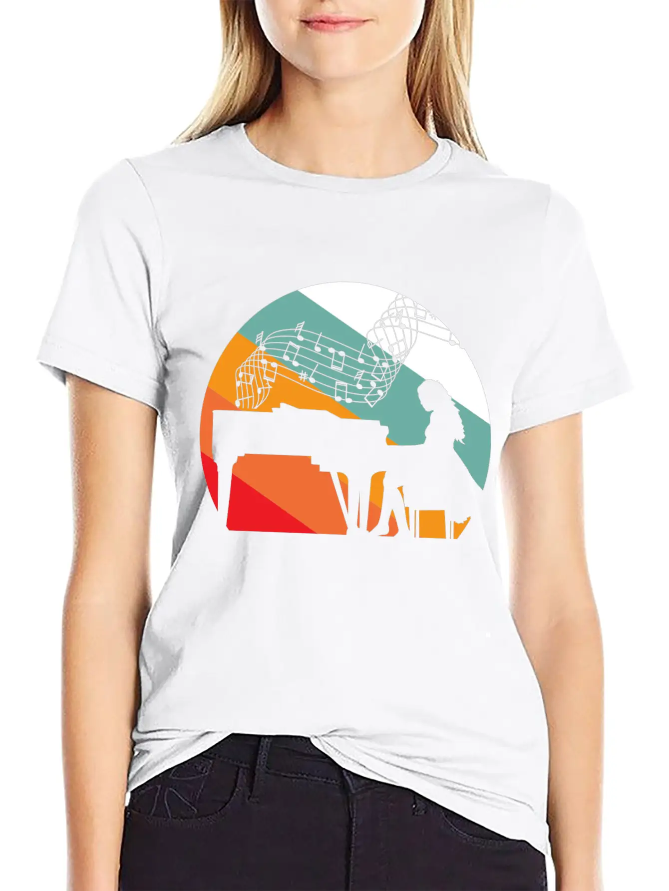 Piano Pianist Piano Pianist Woman Basic Graphic T-Shirt – Daily Comfort In Soft Cotton