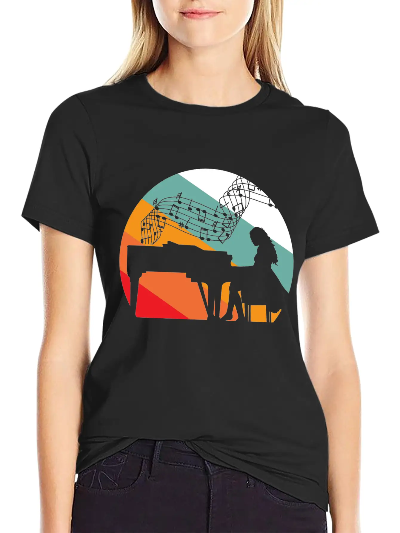 Piano Pianist Piano Pianist Woman Basic Graphic T-Shirt – Daily Comfort In Soft Cotton