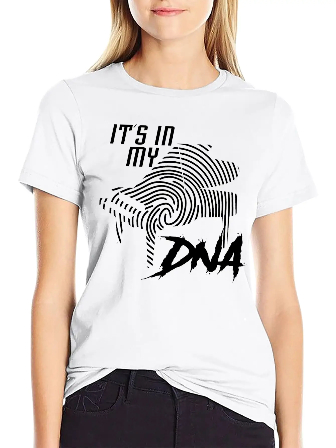 Piano Piano Design Fingerprint Relaxed Everyday Tee – Lightweight And Durable Cotton