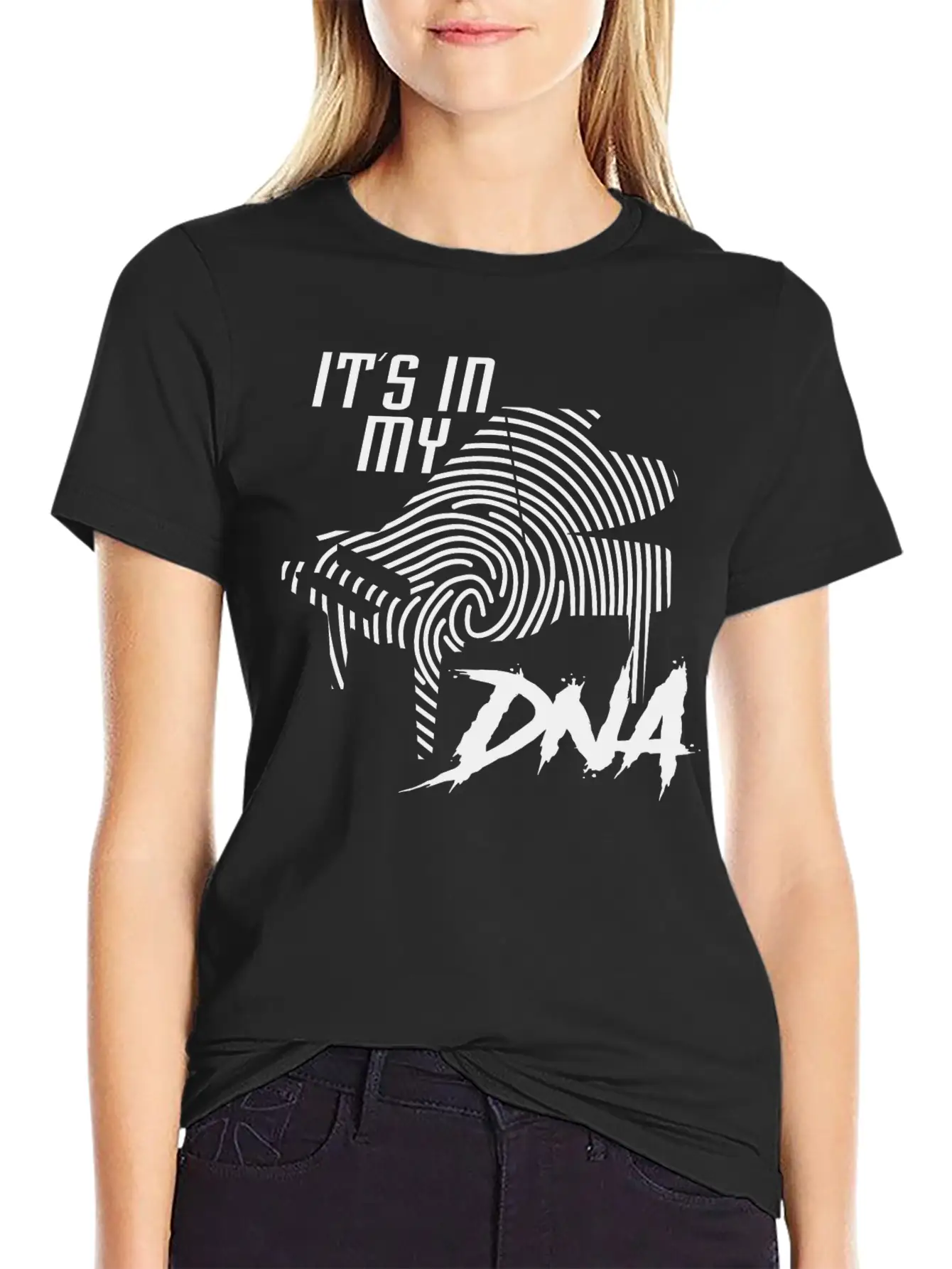 Piano Piano Design Fingerprint Relaxed Everyday Tee – Lightweight And Durable Cotton