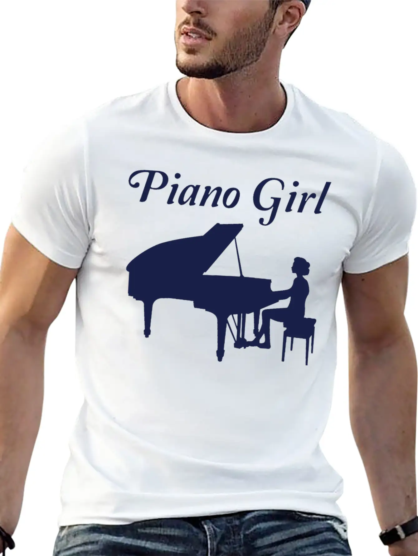 Piano Player Grand Piano Pianist Women Girls Gift Stylish Everyday T-Shirt – Unisex Basic Cotton Tee