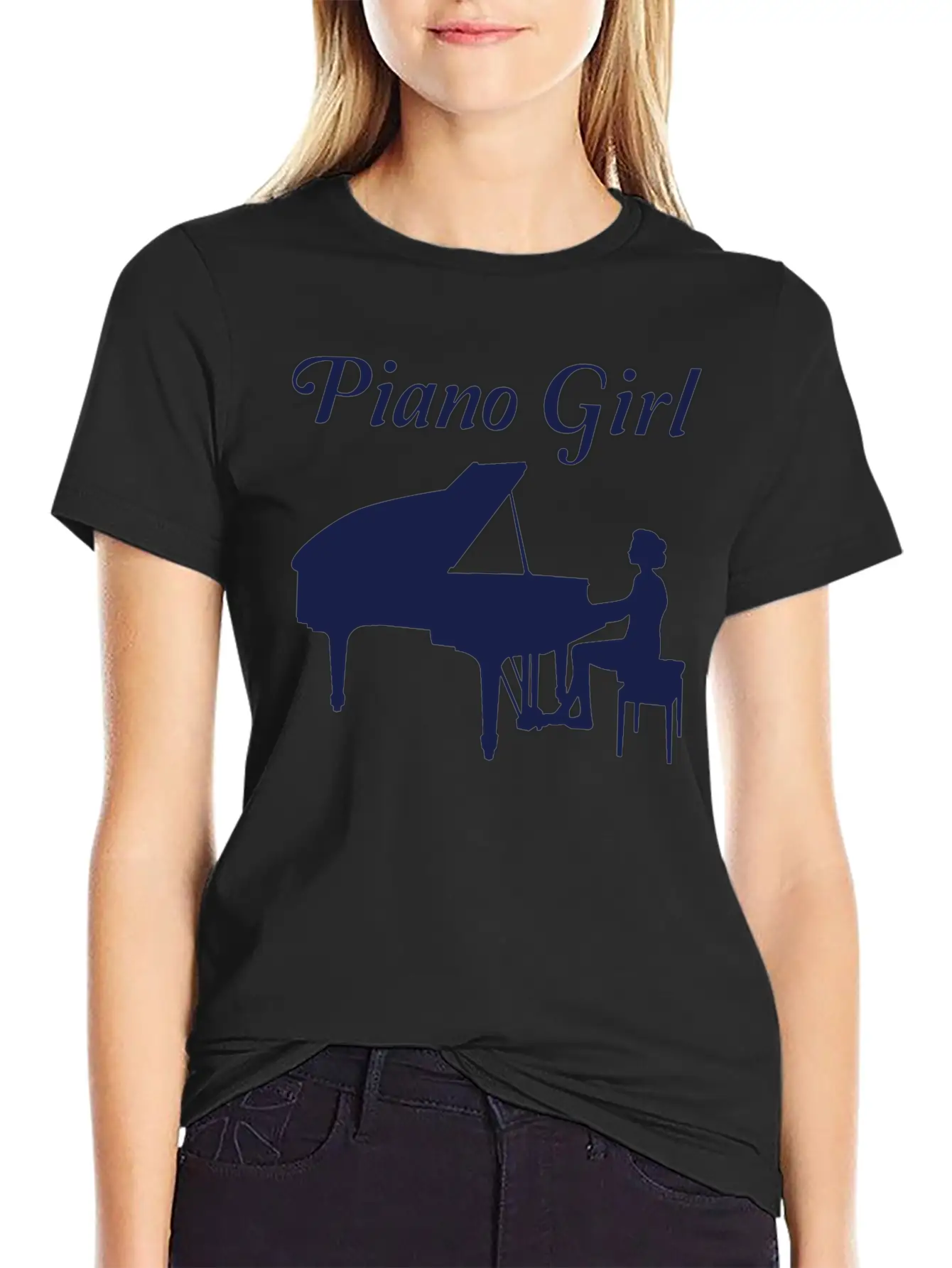Piano Player Grand Piano Pianist Women Girls Gift Stylish Everyday T-Shirt – Unisex Basic Cotton Tee