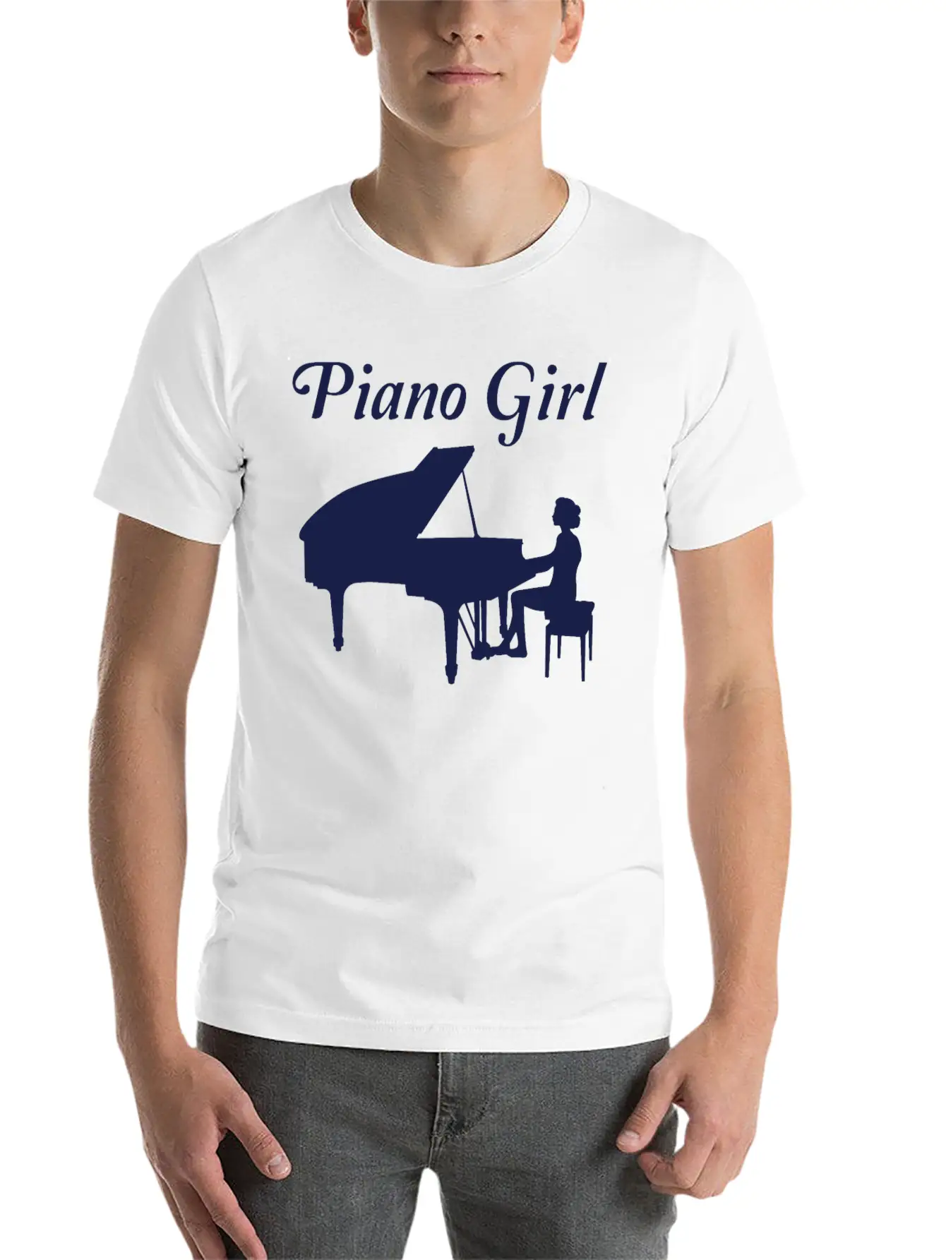 Piano Player Grand Piano Pianist Women Girls Gift Stylish Everyday T-Shirt – Unisex Basic Cotton Tee
