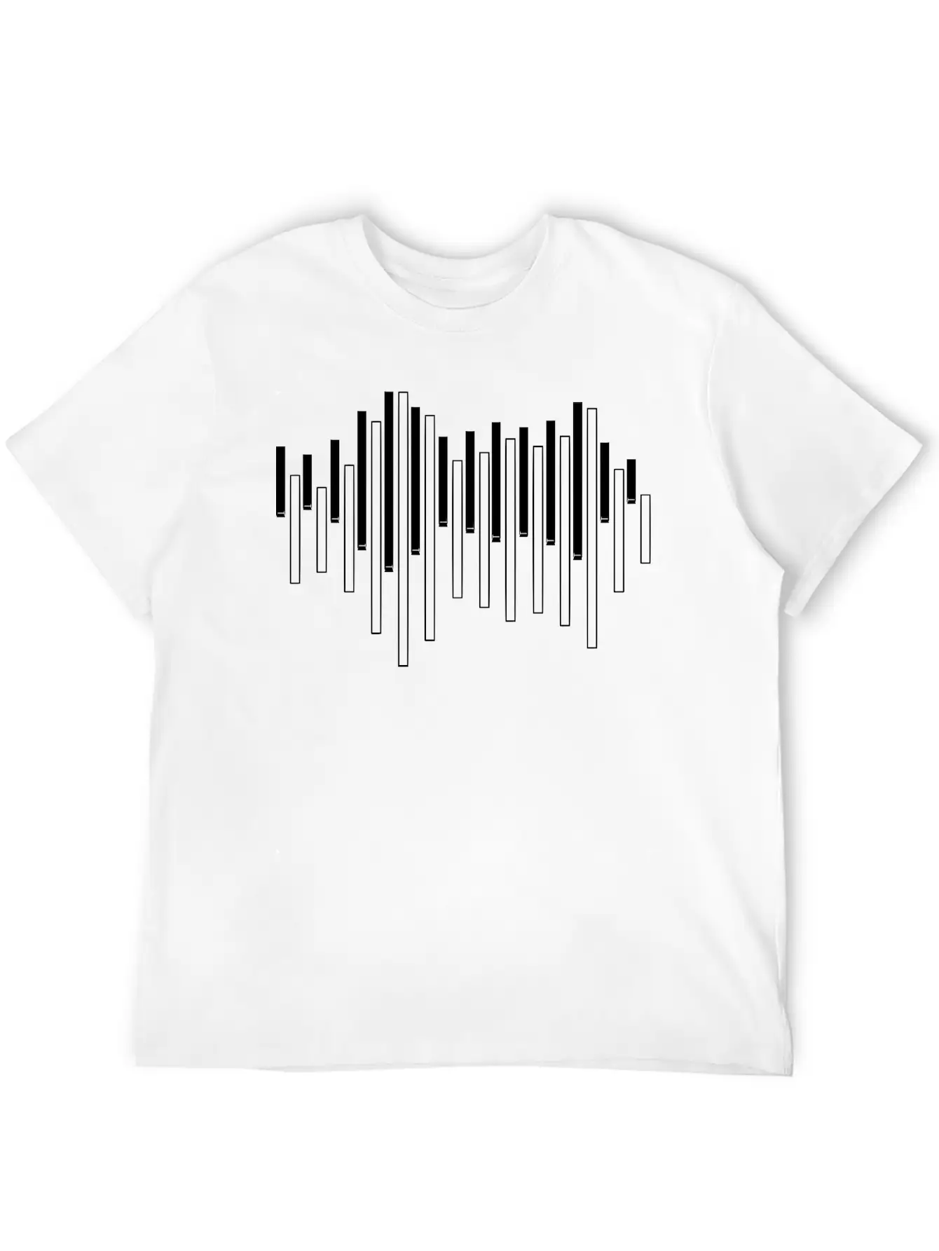 Piano Sound Wave Unisex Casual T-Shirt – Clean Design For Daily Comfort