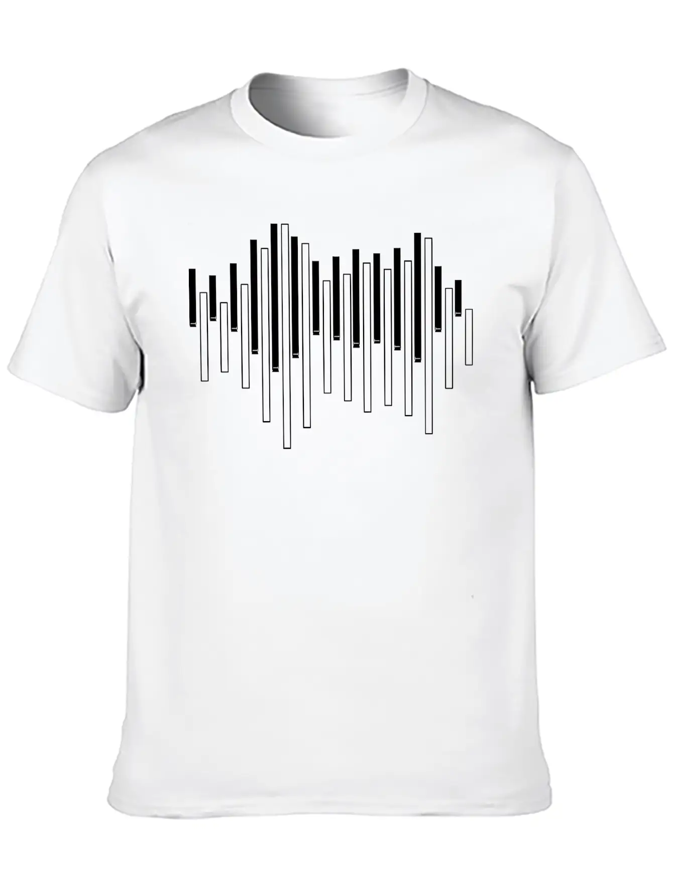 Piano Sound Wave Unisex Casual T-Shirt – Clean Design For Daily Comfort