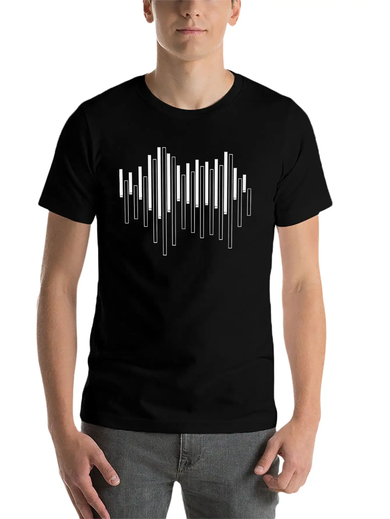 Piano Sound Wave Unisex Casual T-Shirt – Clean Design For Daily Comfort
