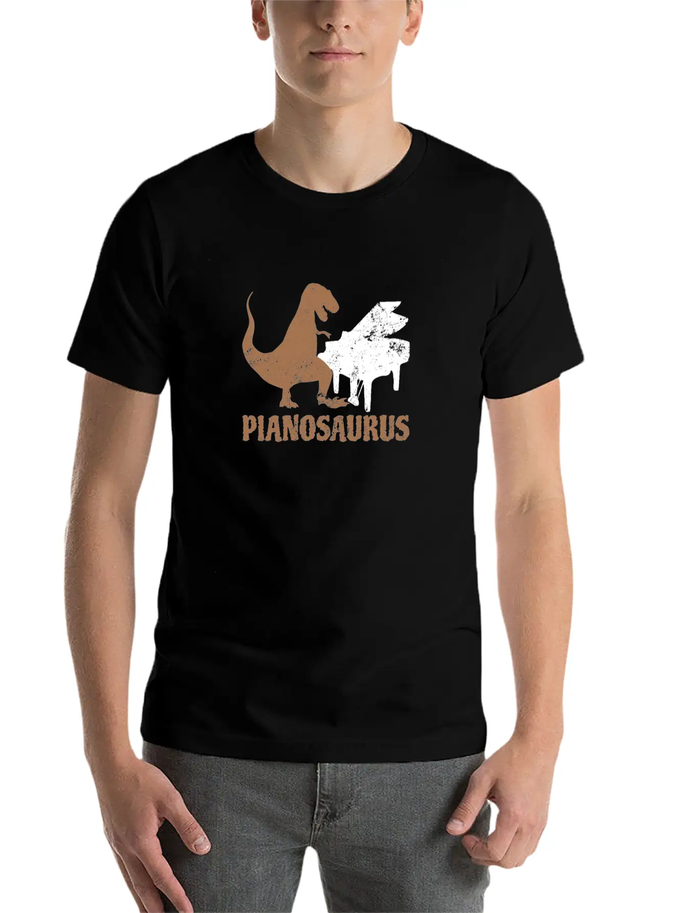 Piano Teacher Pianosaurus Dinosaur Gift Lightweight Cotton T-Shirt – Daily Comfort Graphic Shirt