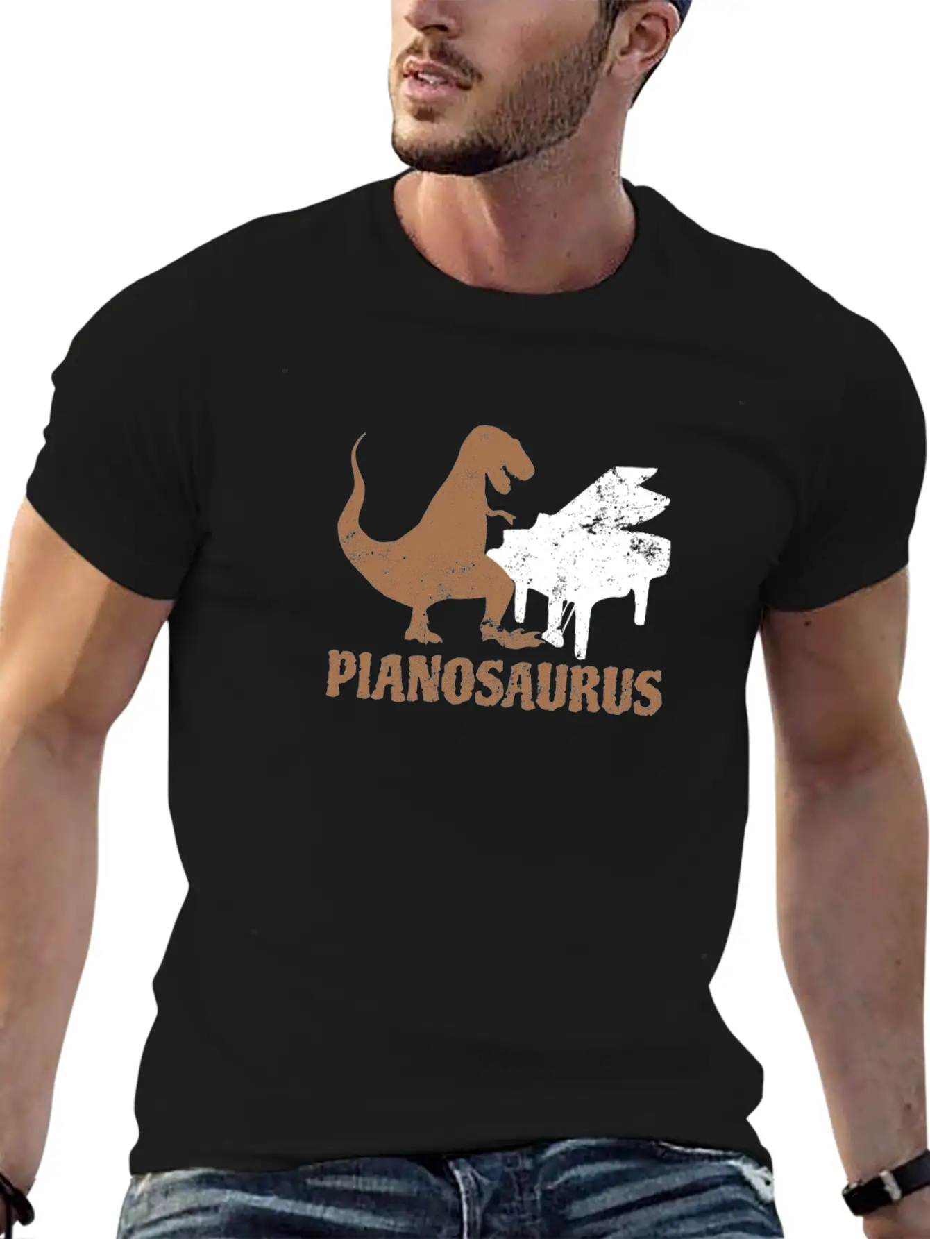 Piano Teacher Pianosaurus Dinosaur Gift Lightweight Cotton T-Shirt – Daily Comfort Graphic Shirt