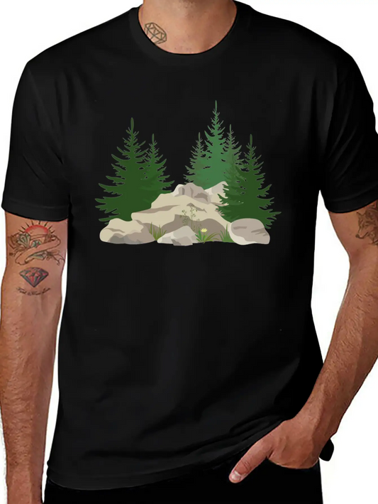 Pine Trees Unisex Casual T-Shirt – Clean Design For Daily Comfort