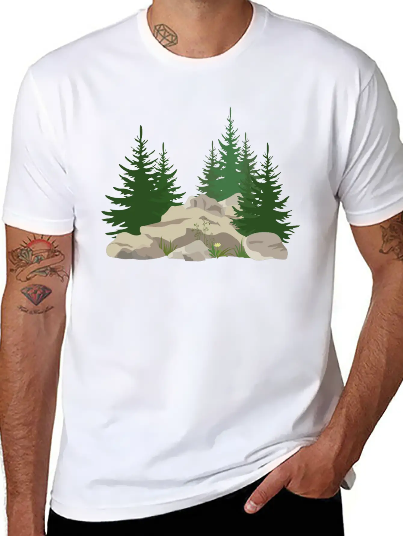 Pine Trees Unisex Casual T-Shirt – Clean Design For Daily Comfort