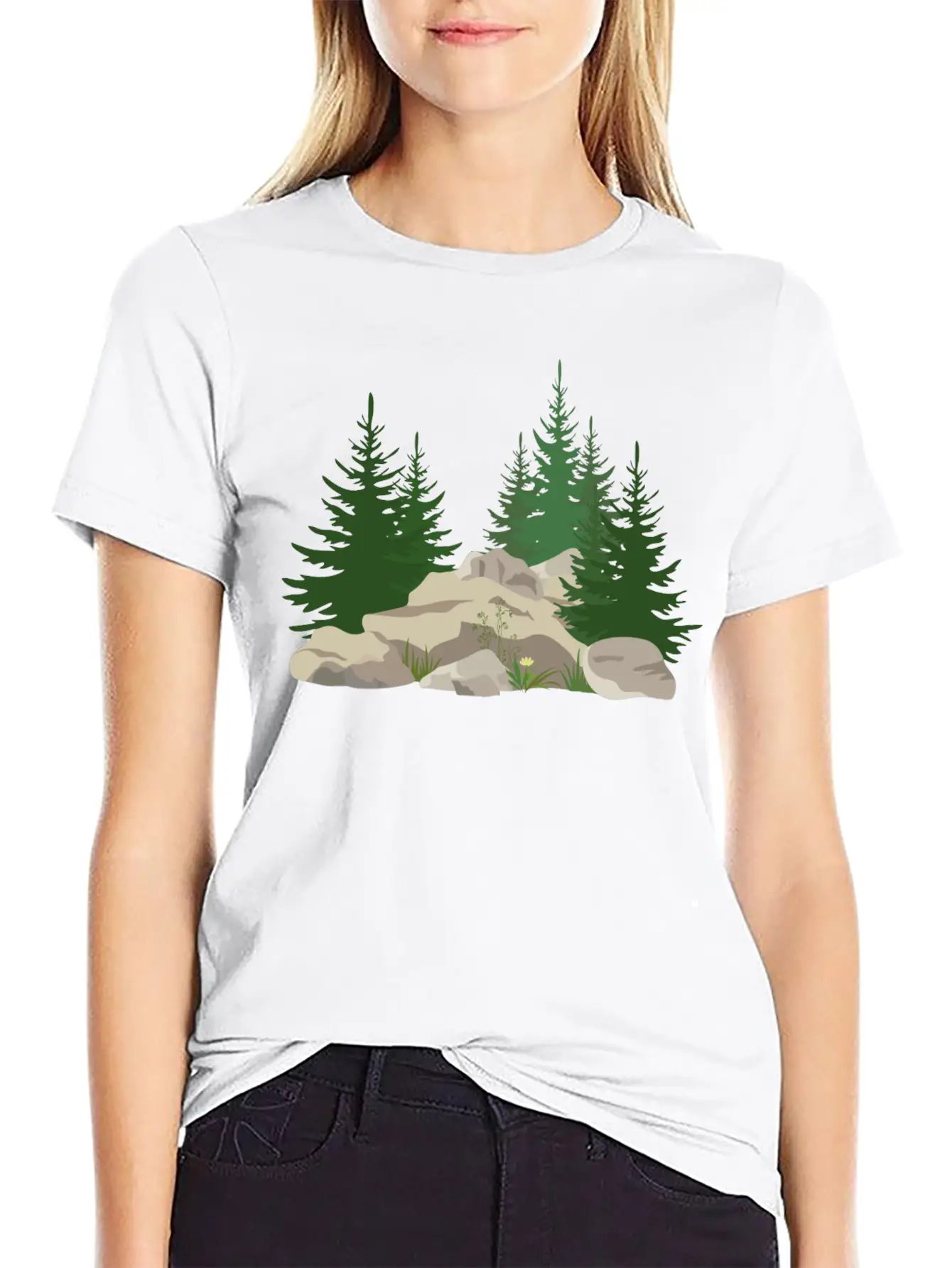 Pine Trees Unisex Casual T-Shirt – Clean Design For Daily Comfort