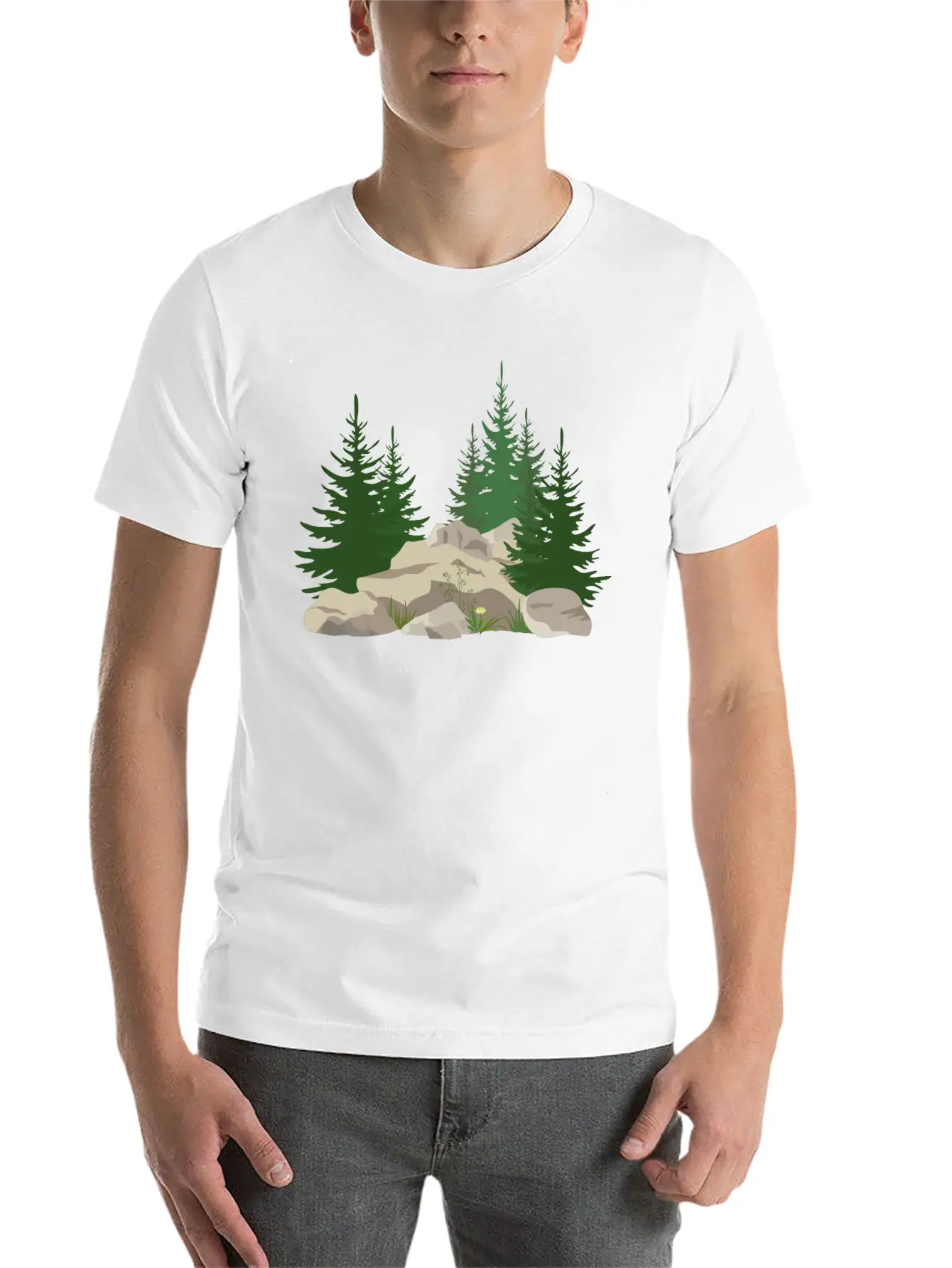 Pine Trees Unisex Casual T-Shirt – Clean Design For Daily Comfort