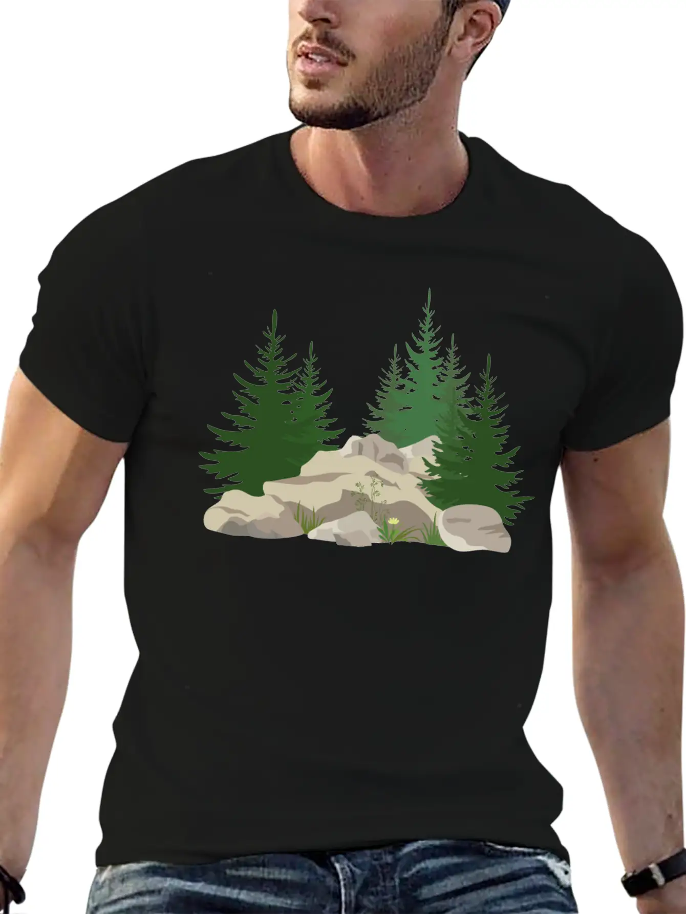 Pine Trees Unisex Casual T-Shirt – Clean Design For Daily Comfort