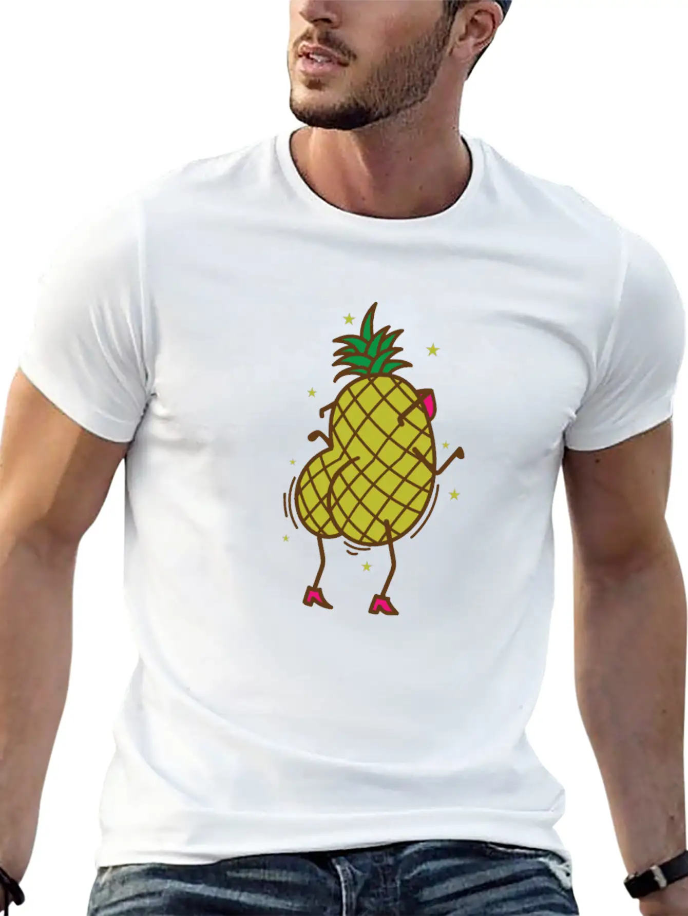 Pineapple Dancing Tropical Sweet Fruit Lightweight Cotton T-Shirt – Daily Comfort Graphic Shirt
