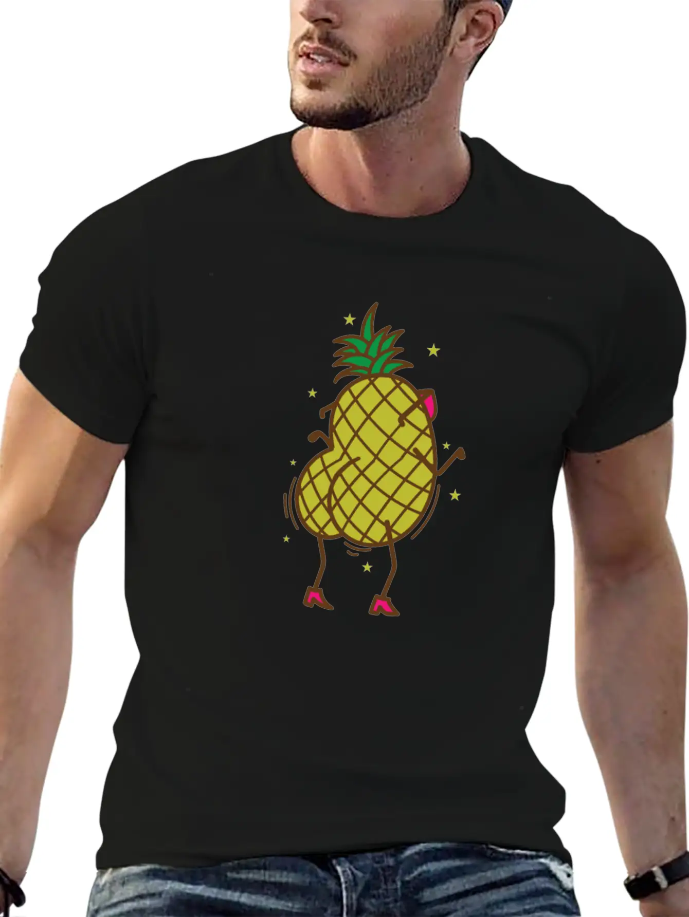 Pineapple Dancing Tropical Sweet Fruit Lightweight Cotton T-Shirt – Daily Comfort Graphic Shirt