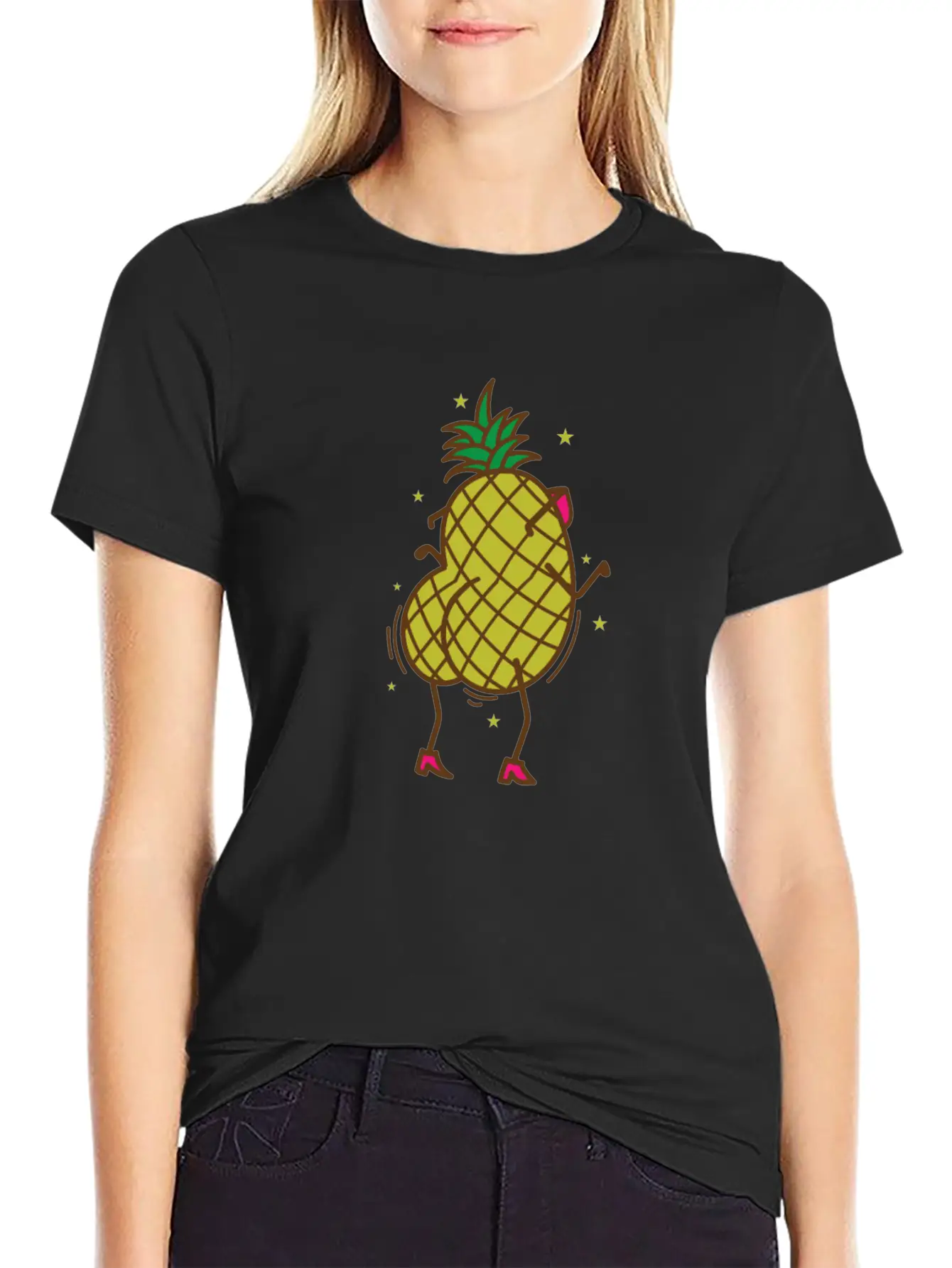 Pineapple Dancing Tropical Sweet Fruit Lightweight Cotton T-Shirt – Daily Comfort Graphic Shirt