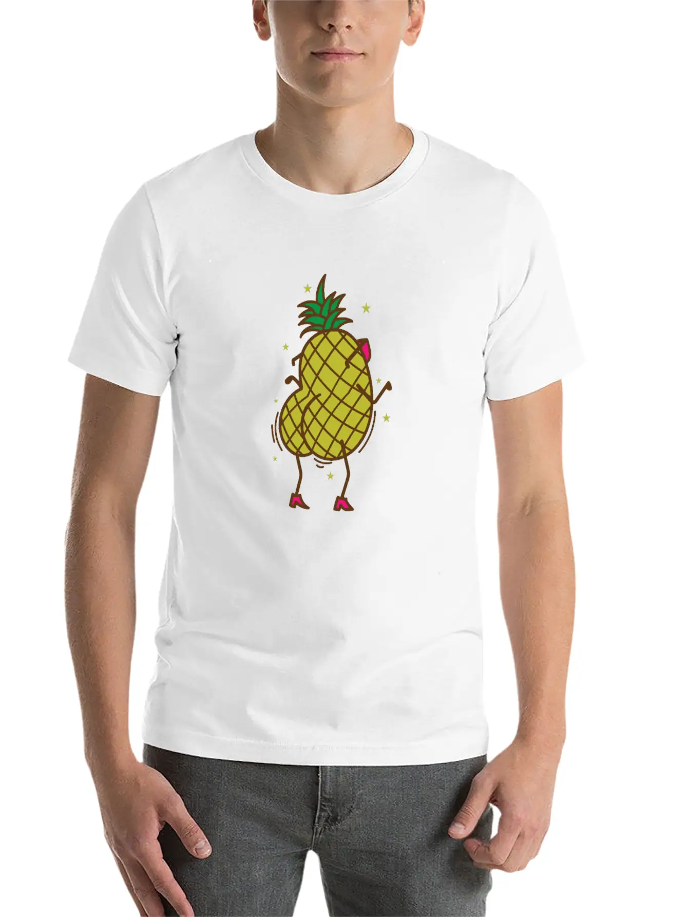 Pineapple Dancing Tropical Sweet Fruit Lightweight Cotton T-Shirt – Daily Comfort Graphic Shirt