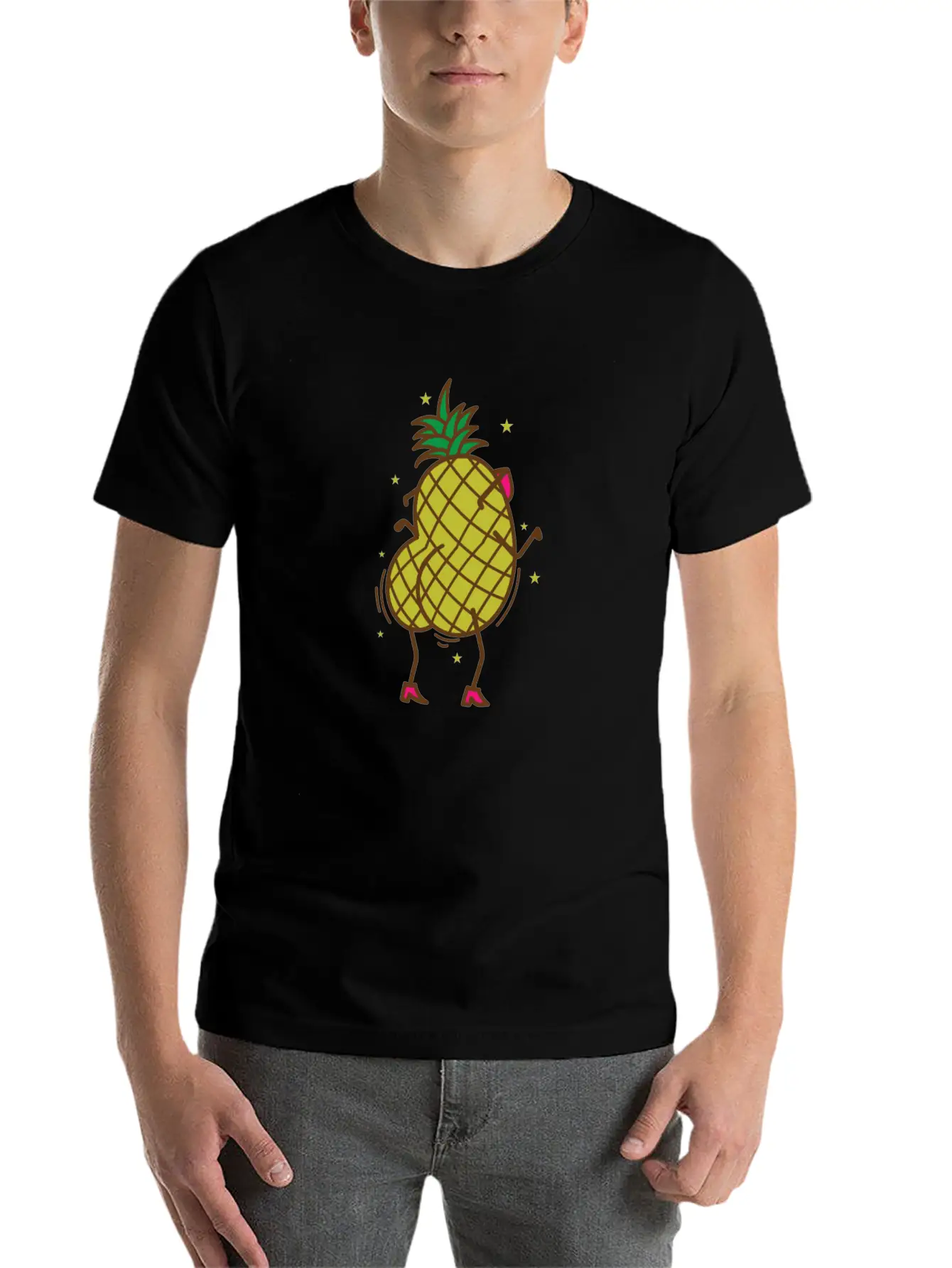 Pineapple Dancing Tropical Sweet Fruit Lightweight Cotton T-Shirt – Daily Comfort Graphic Shirt