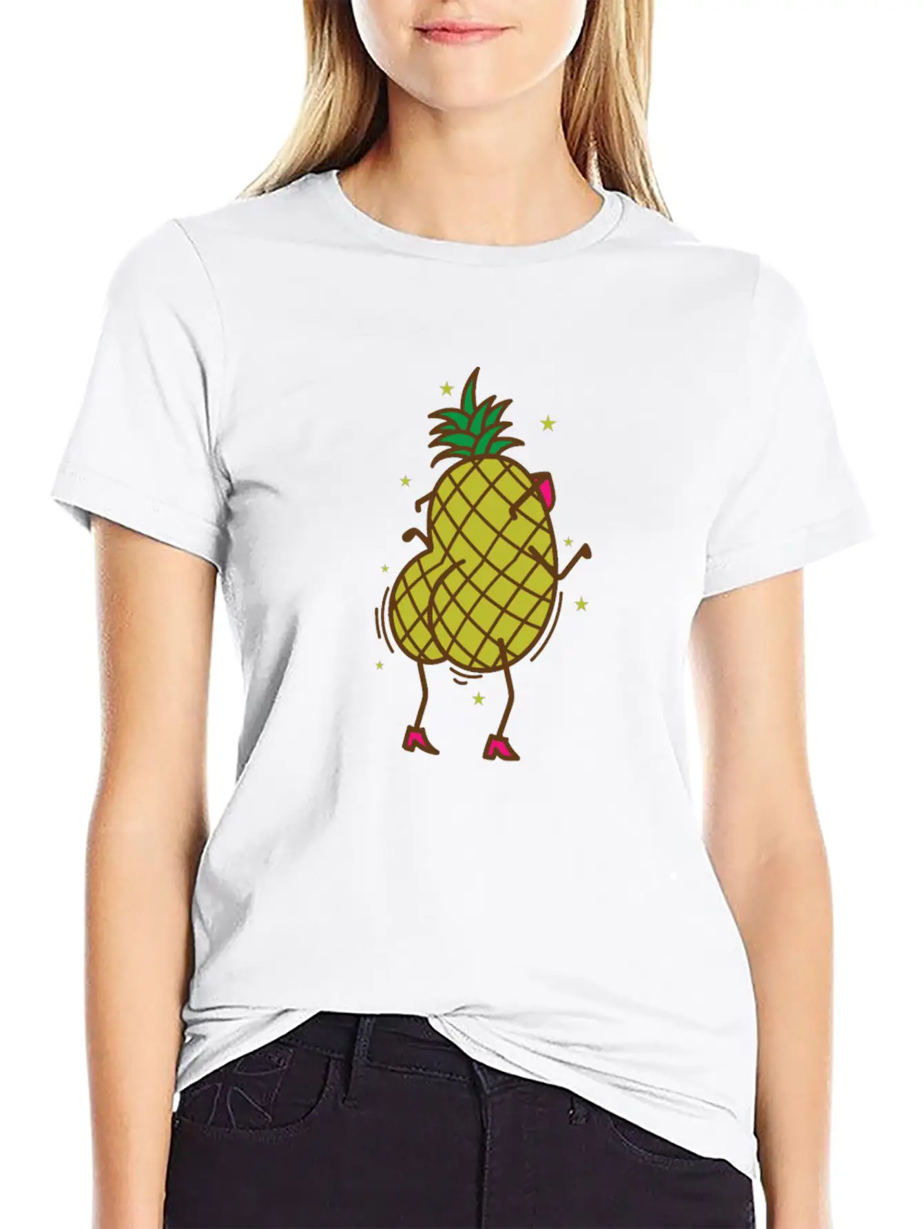 Pineapple Dancing Tropical Sweet Fruit Lightweight Cotton T-Shirt – Daily Comfort Graphic Shirt