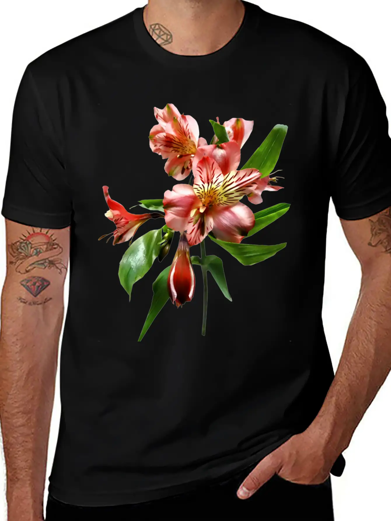 Pink Asiatic Lilies Closeup Unisex Casual T-Shirt – Clean Design For Daily Comfort