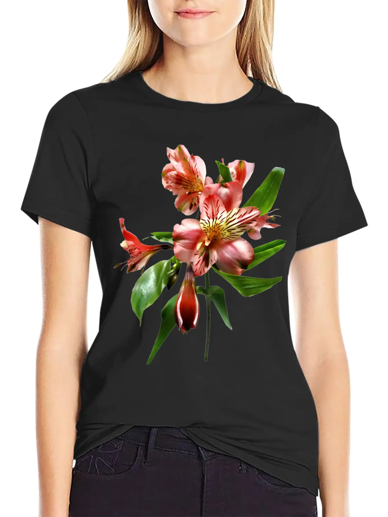 Pink Asiatic Lilies Closeup Unisex Casual T-Shirt – Clean Design For Daily Comfort