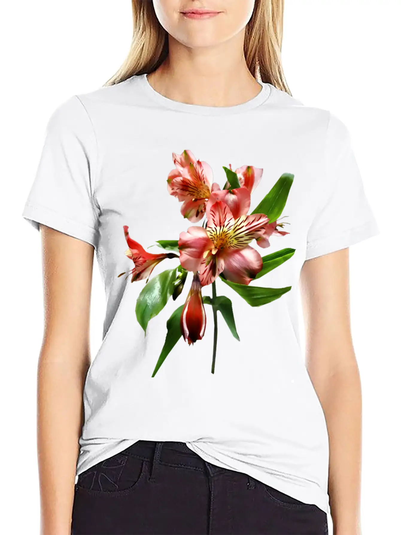 Pink Asiatic Lilies Closeup Unisex Casual T-Shirt – Clean Design For Daily Comfort
