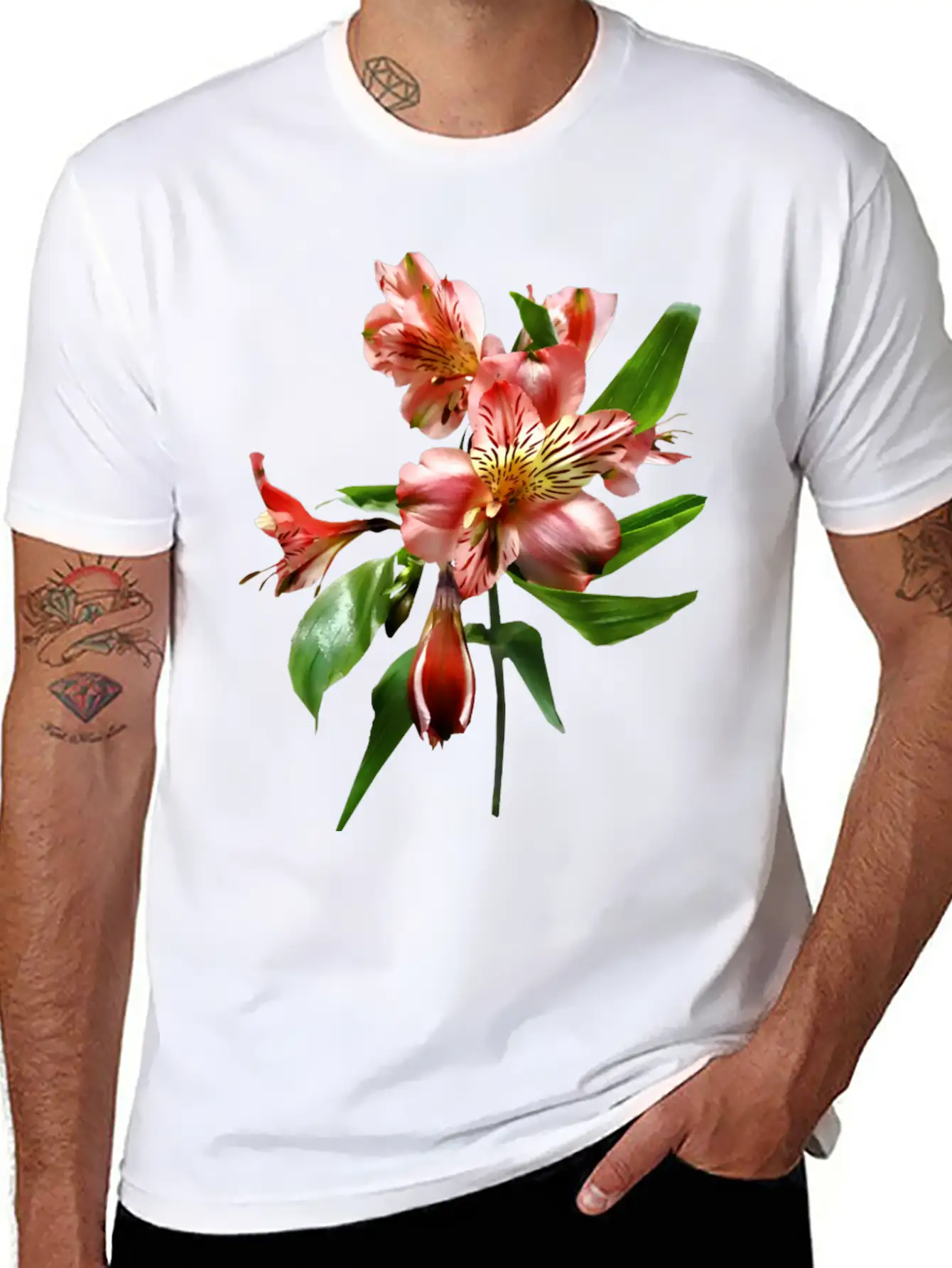 Pink Asiatic Lilies Closeup Unisex Casual T-Shirt – Clean Design For Daily Comfort