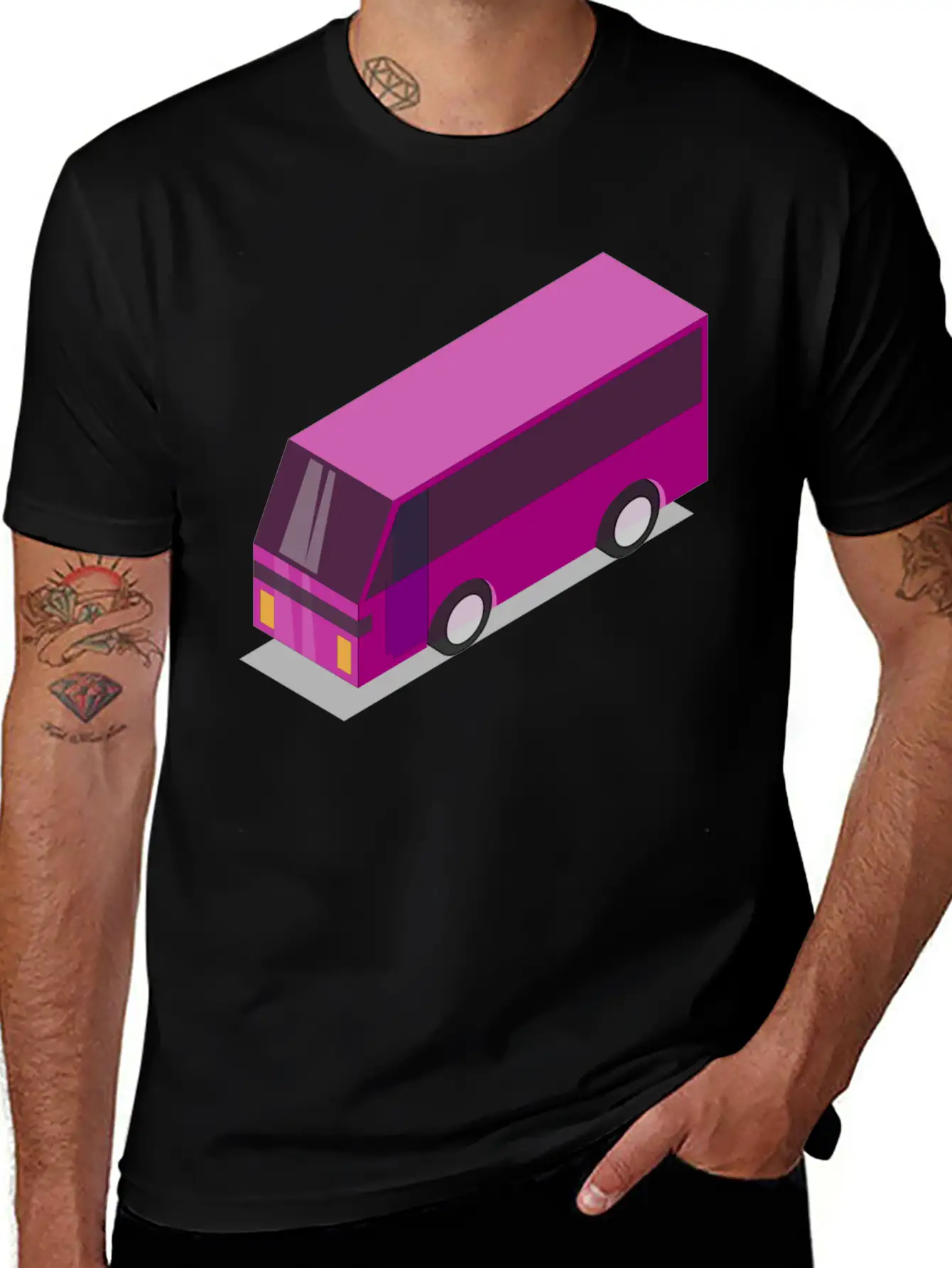 Pink Bus Unisex Casual T-Shirt – Clean Design For Daily Comfort