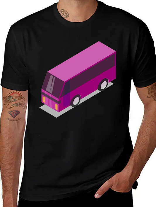 Pink Bus Unisex Casual T-Shirt – Clean Design For Daily Comfort