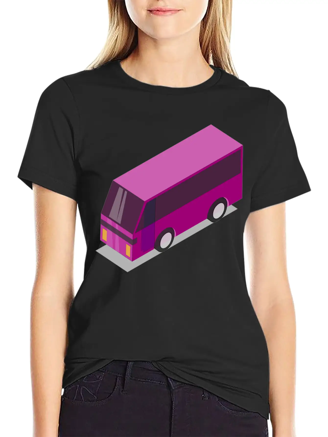 Pink Bus Unisex Casual T-Shirt – Clean Design For Daily Comfort