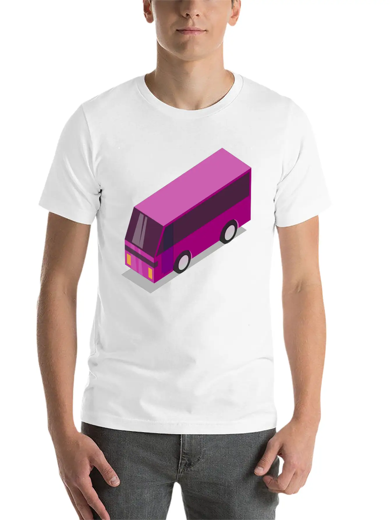 Pink Bus Unisex Casual T-Shirt – Clean Design For Daily Comfort