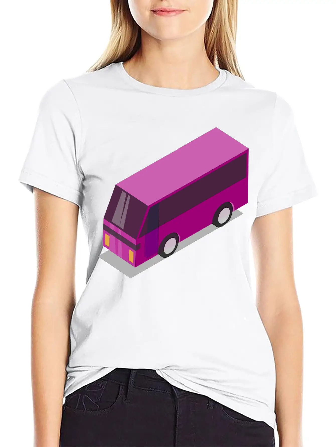 Pink Bus Unisex Casual T-Shirt – Clean Design For Daily Comfort