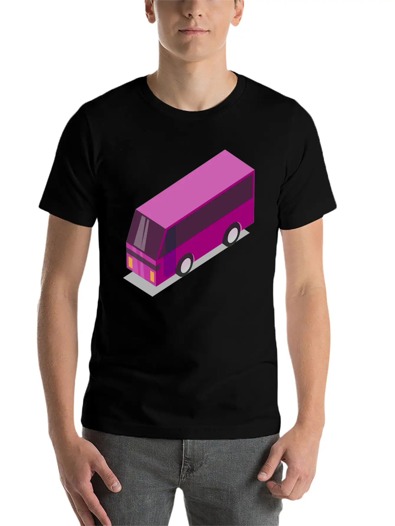 Pink Bus Unisex Casual T-Shirt – Clean Design For Daily Comfort