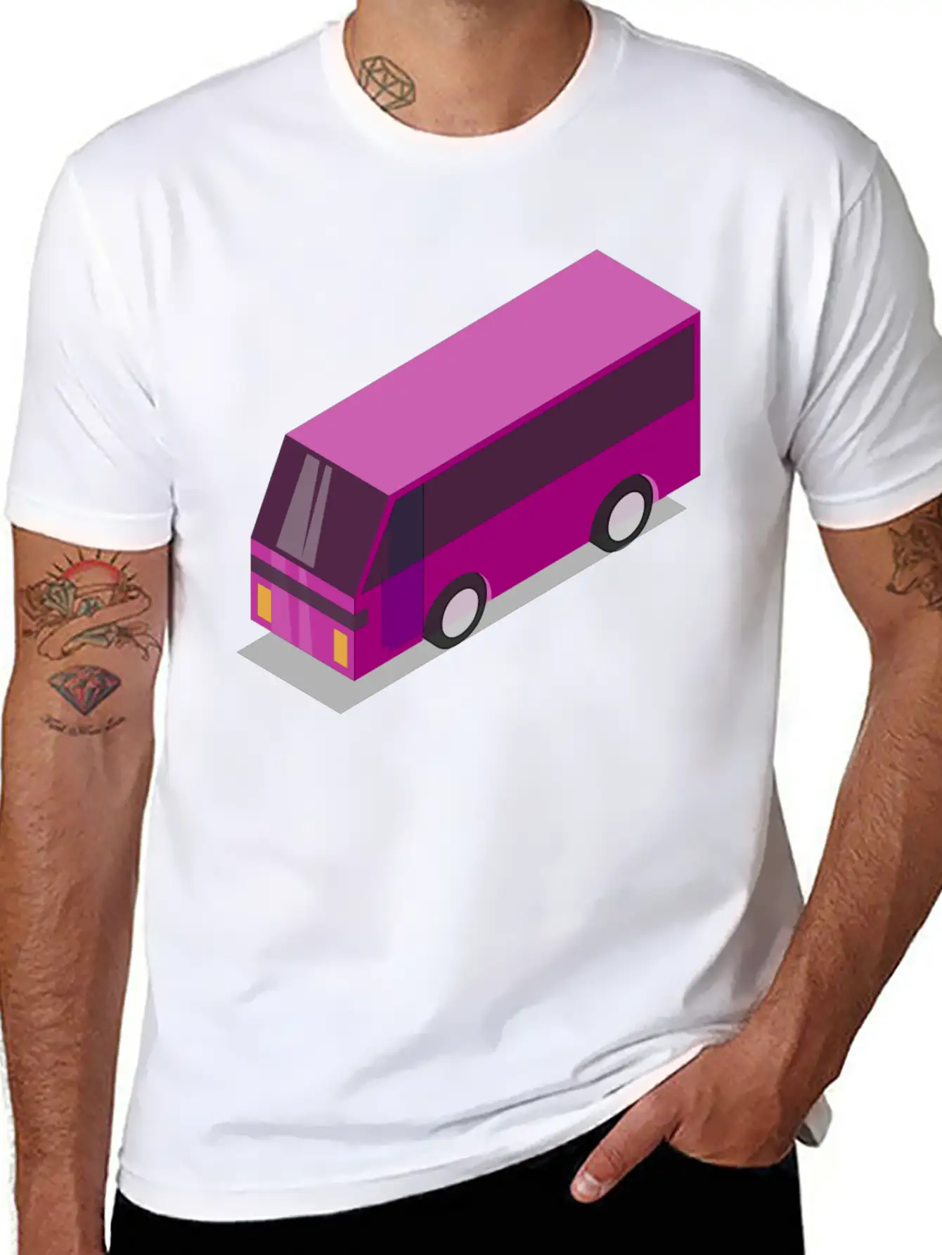 Pink Bus Unisex Casual T-Shirt – Clean Design For Daily Comfort